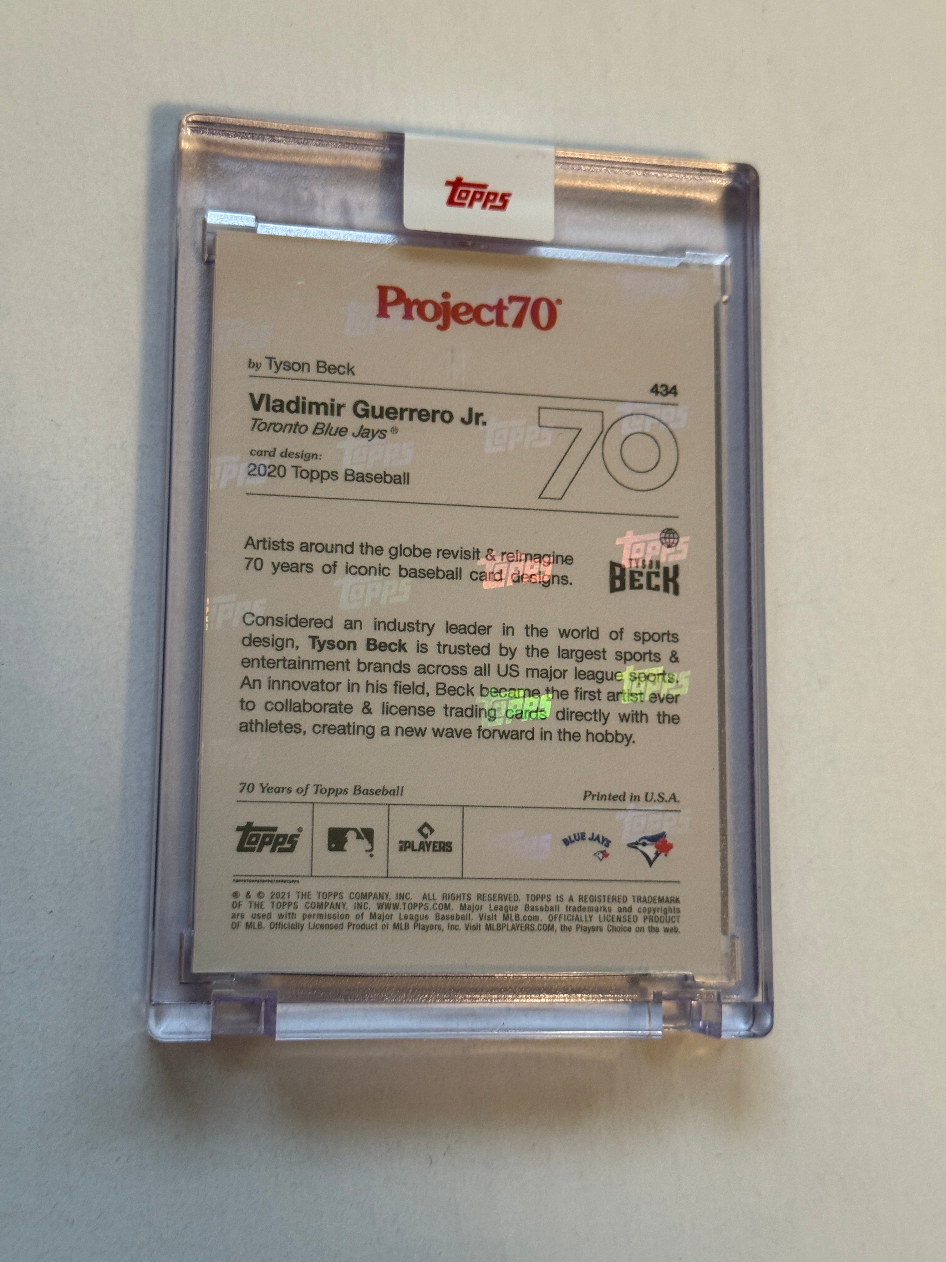 Blue Jays Vladimir Guerrero Junior rare project 70 limited issued card