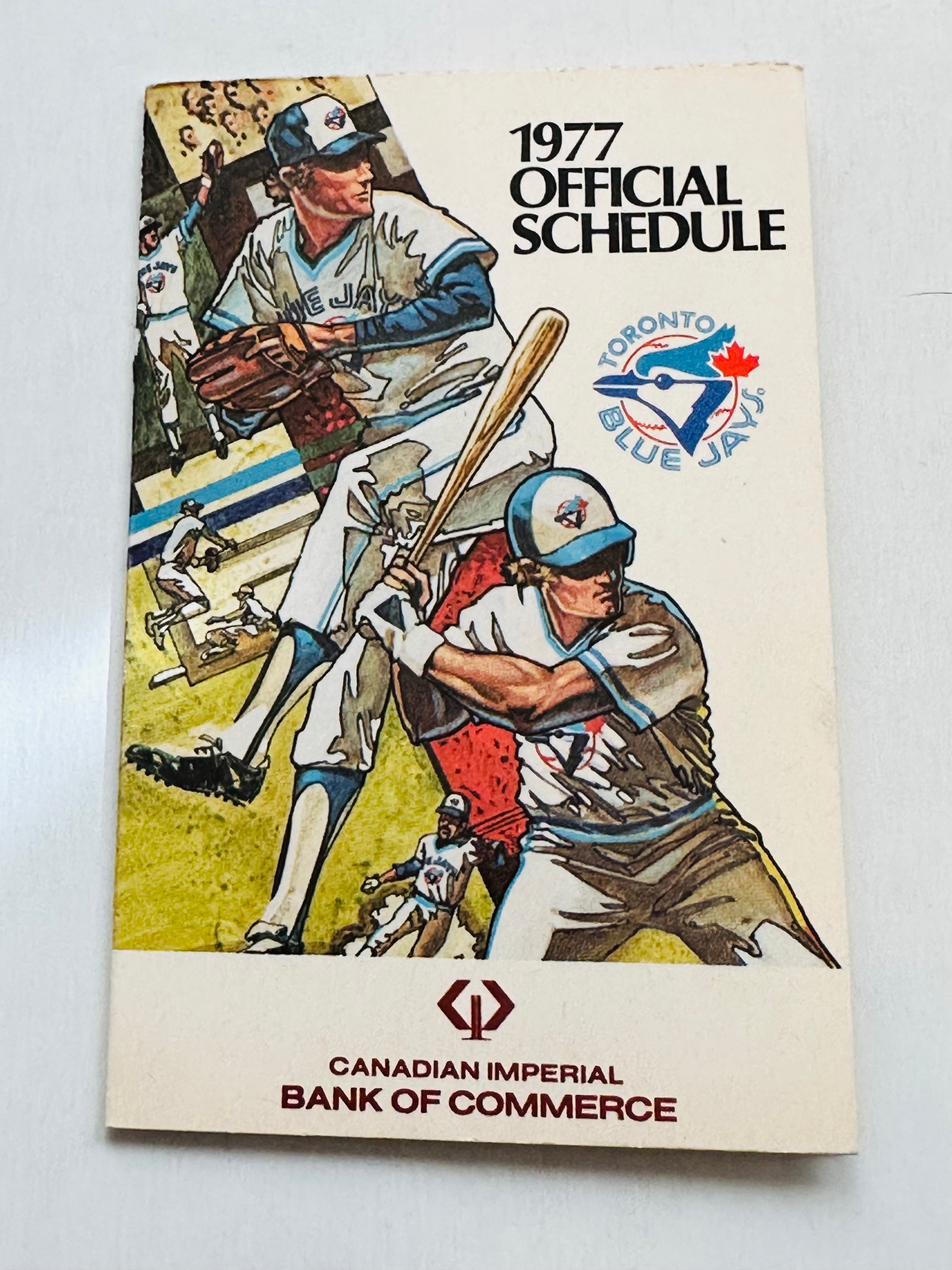 Toronto Blue Jays rare first year pocket Bank baseball Schedule 1977