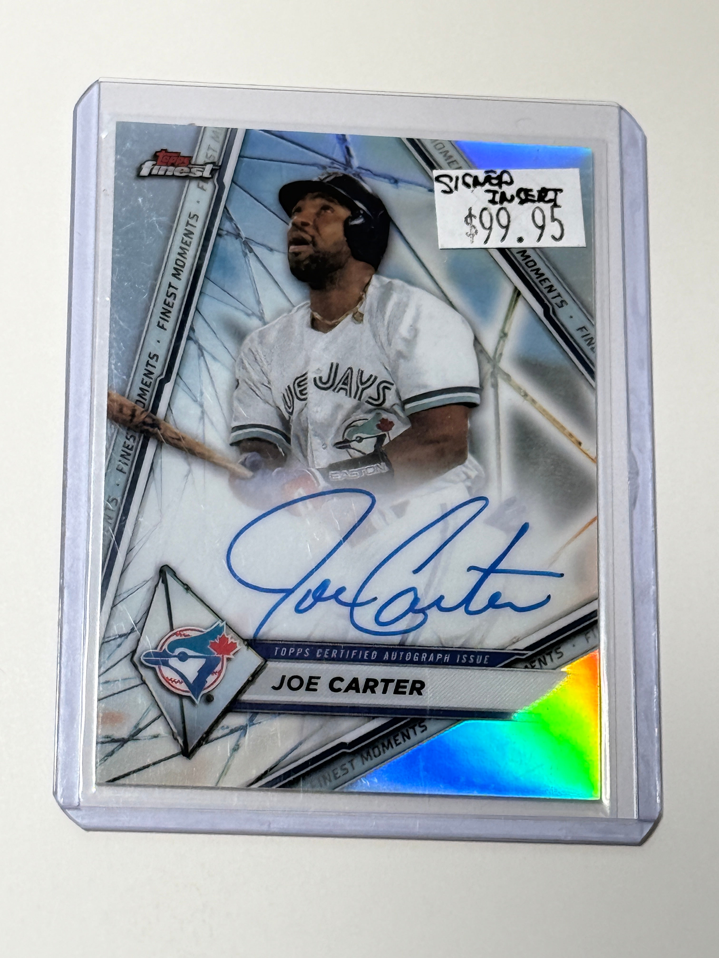 Blue jays legend Joe Carter autographed insert card
