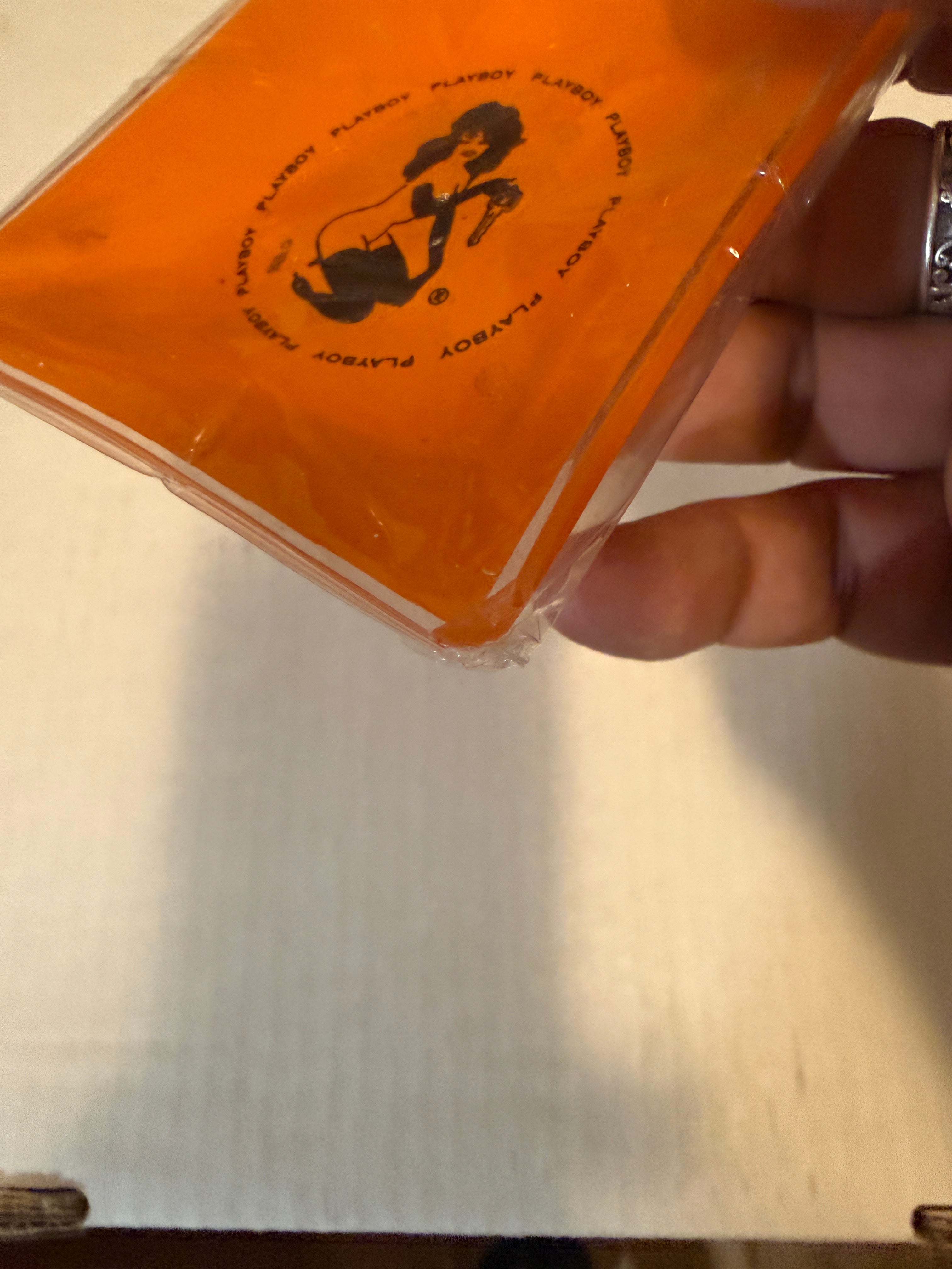 Playboy original vintage orange glass ashtray from 1970s