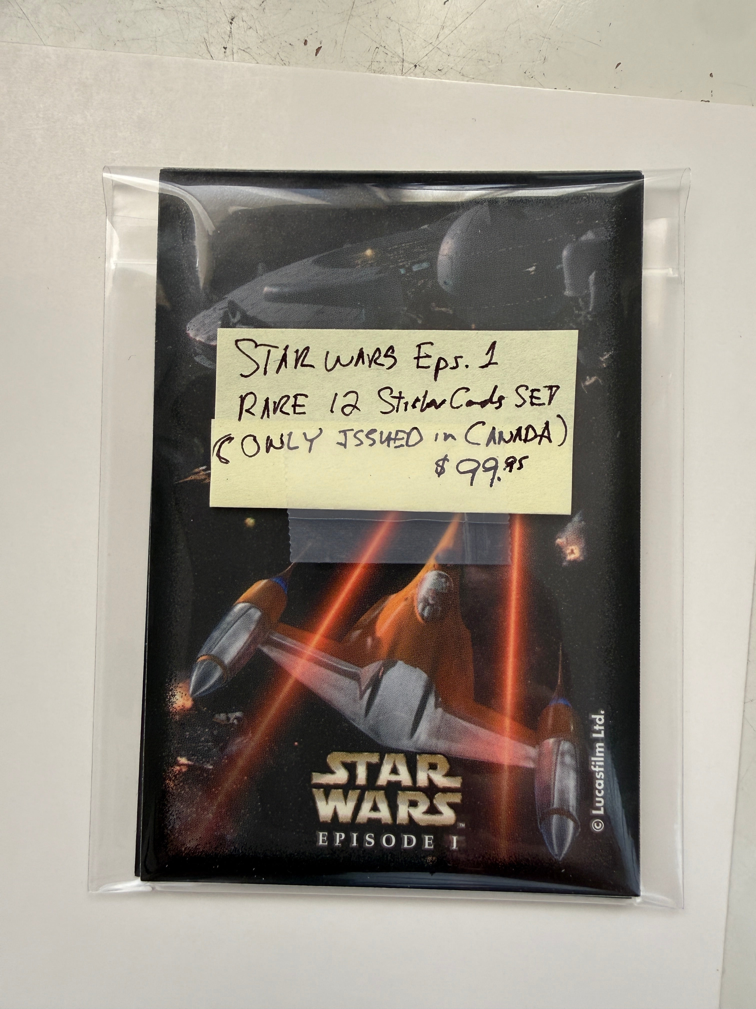 Star Wars episode one limited issued 12 sticker cards set 1997