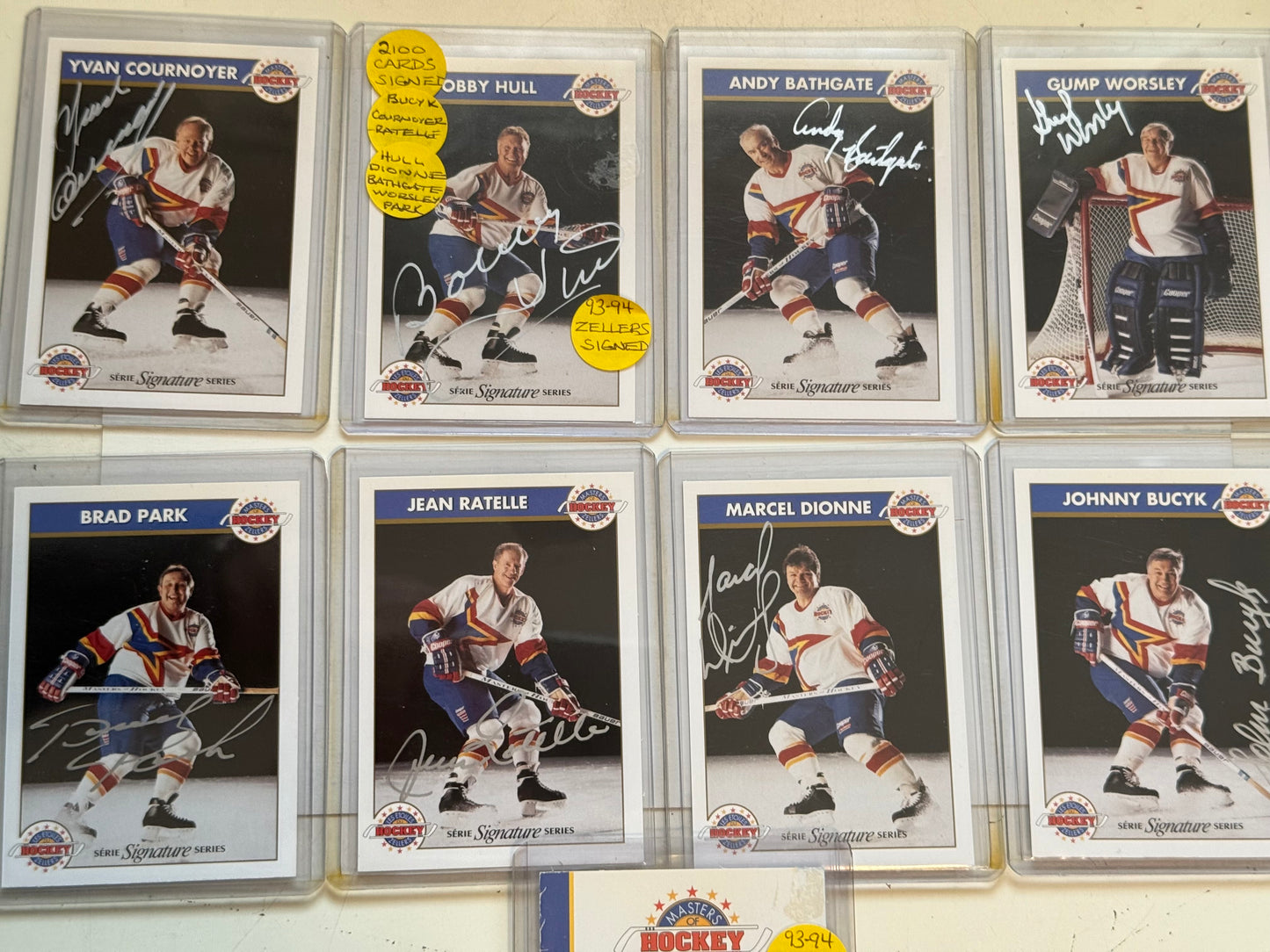 Zellers hockey superstar legends 8 autograph cards set 1993-94