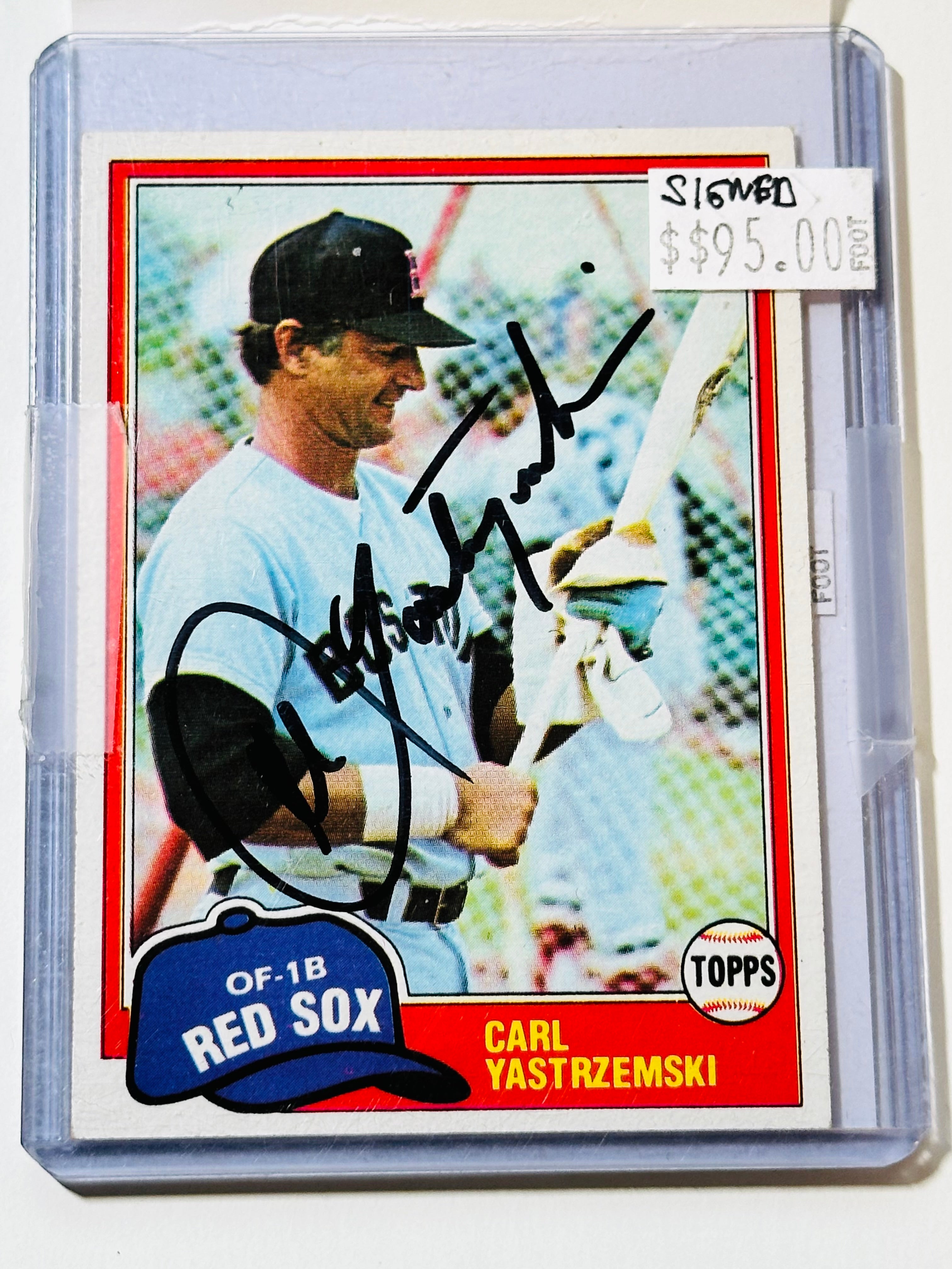 Carl Yastrzemski autographed baseball card with COA