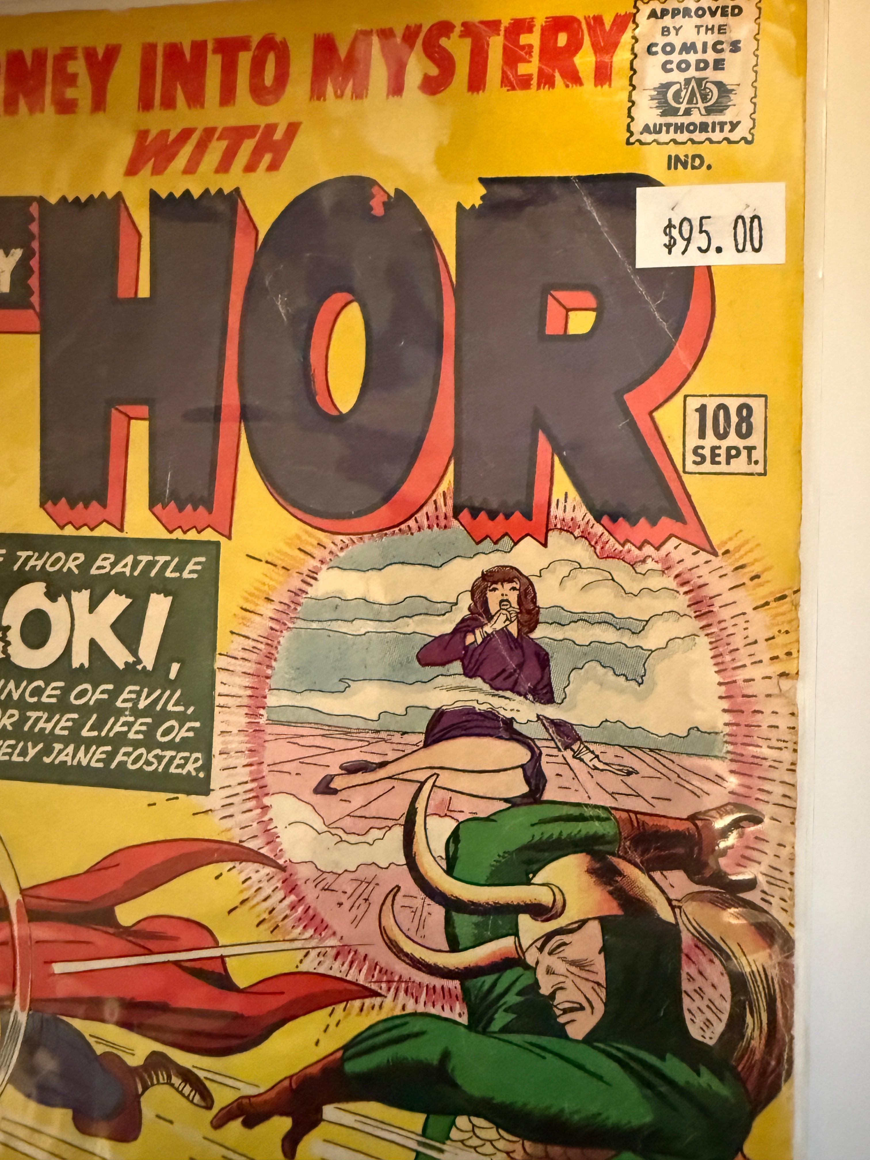 Thor #108 early vintage banged up vg comic book