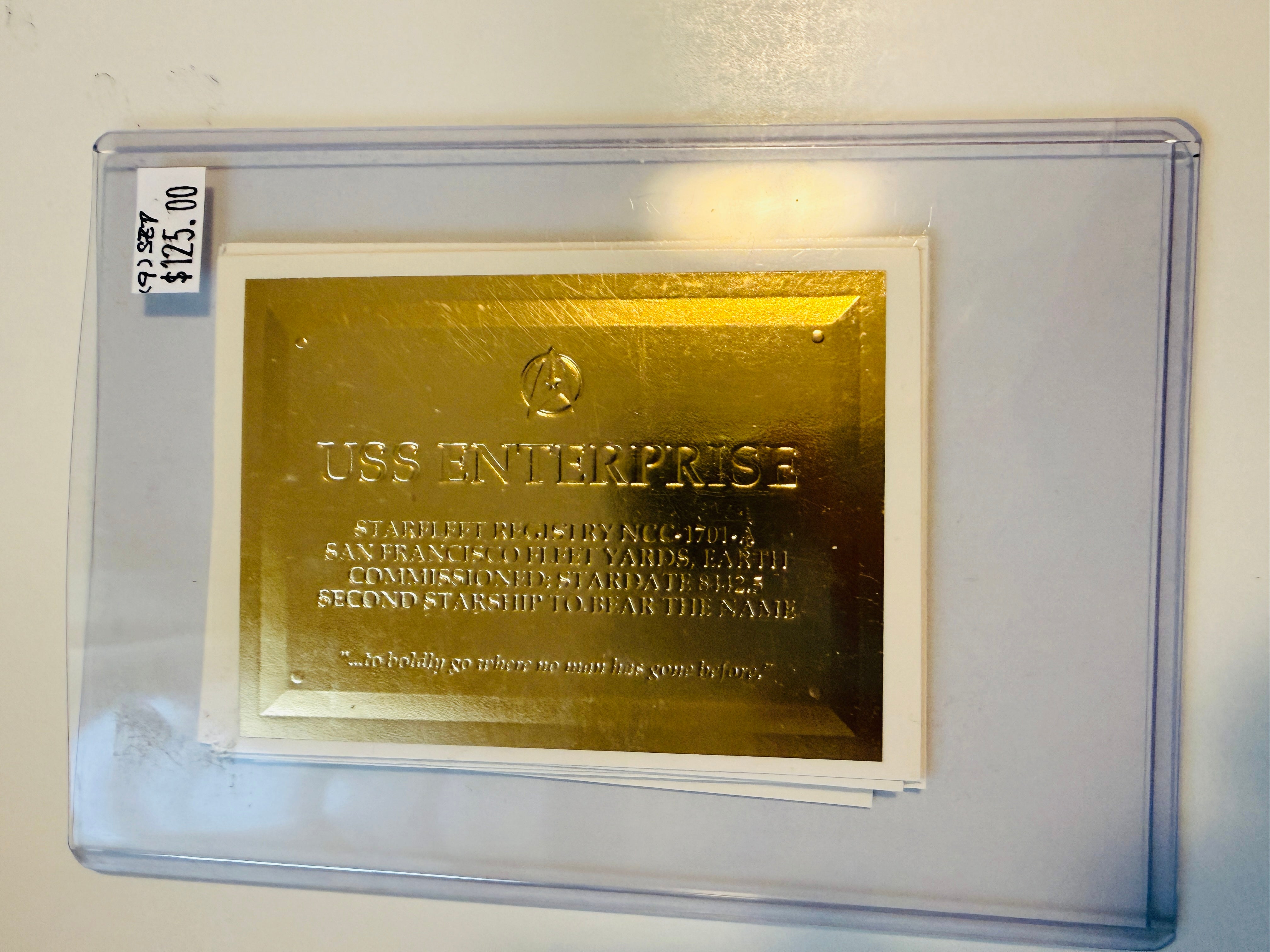 Star Trek ships rare Gold plaks insert cards set 1996