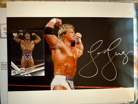 Wrestling legend Lex Luger 8X 10 autograph photo with card plus COA