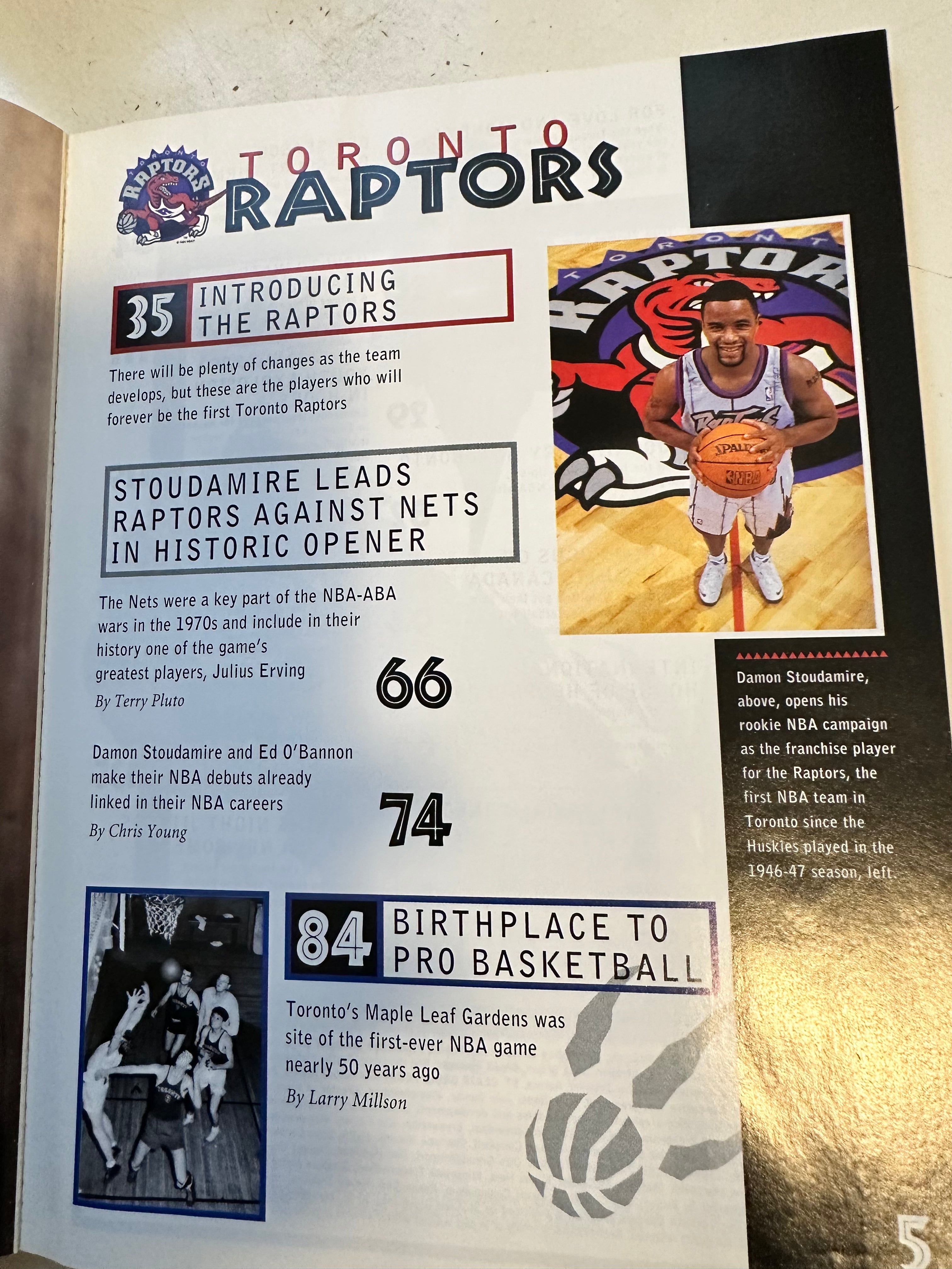 Toronto Raptors basketball first game program with two tickets 1995