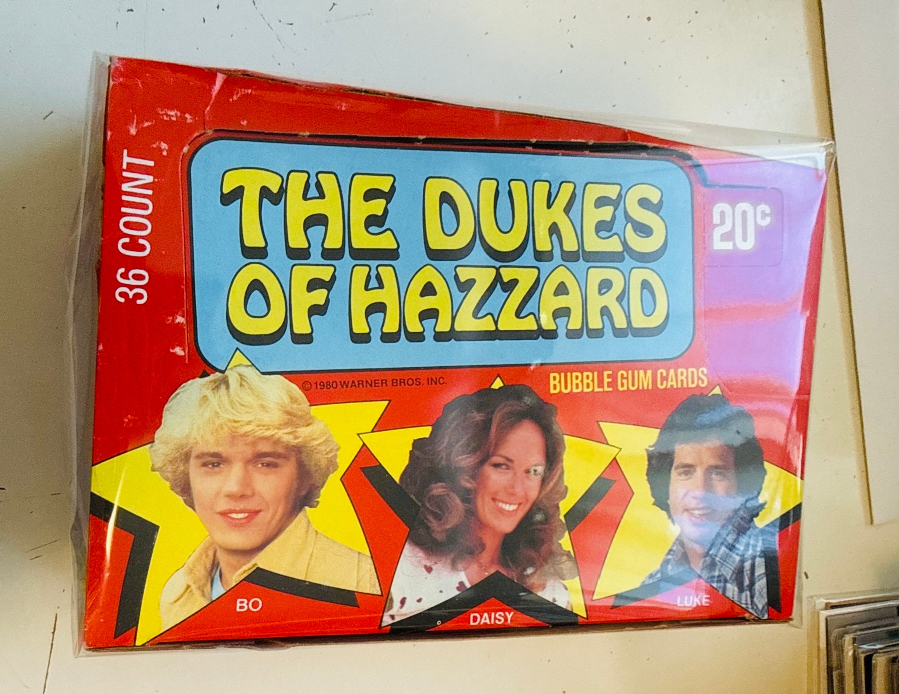 Dukes of Hazzard TV show rare empty display box with 8 wrappers 1980