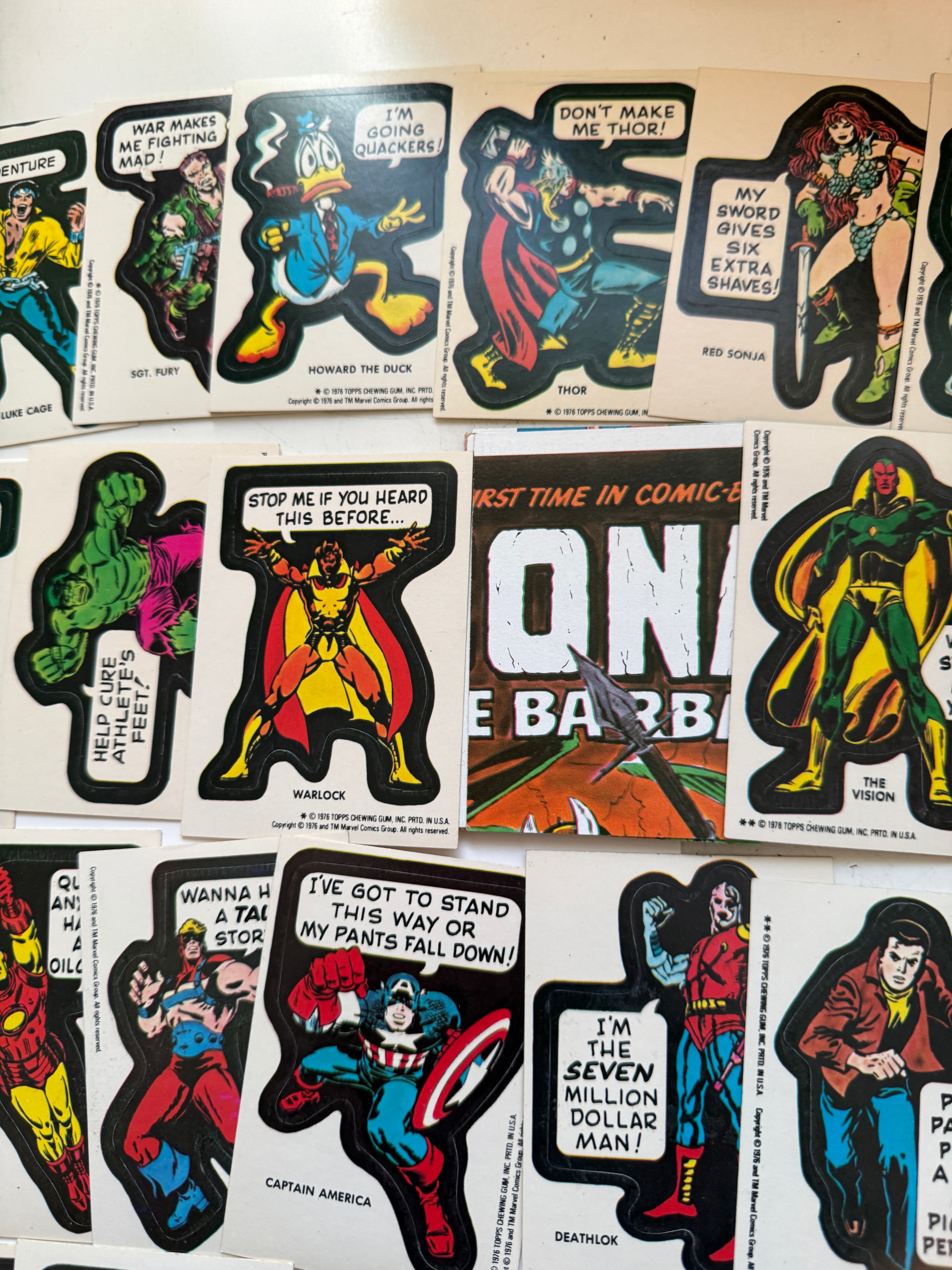 Marvel stickers cards set and puzzle set high grade condition 1976
