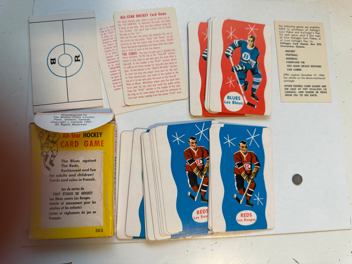 1960’s All Star hockey rare complete game cards deck