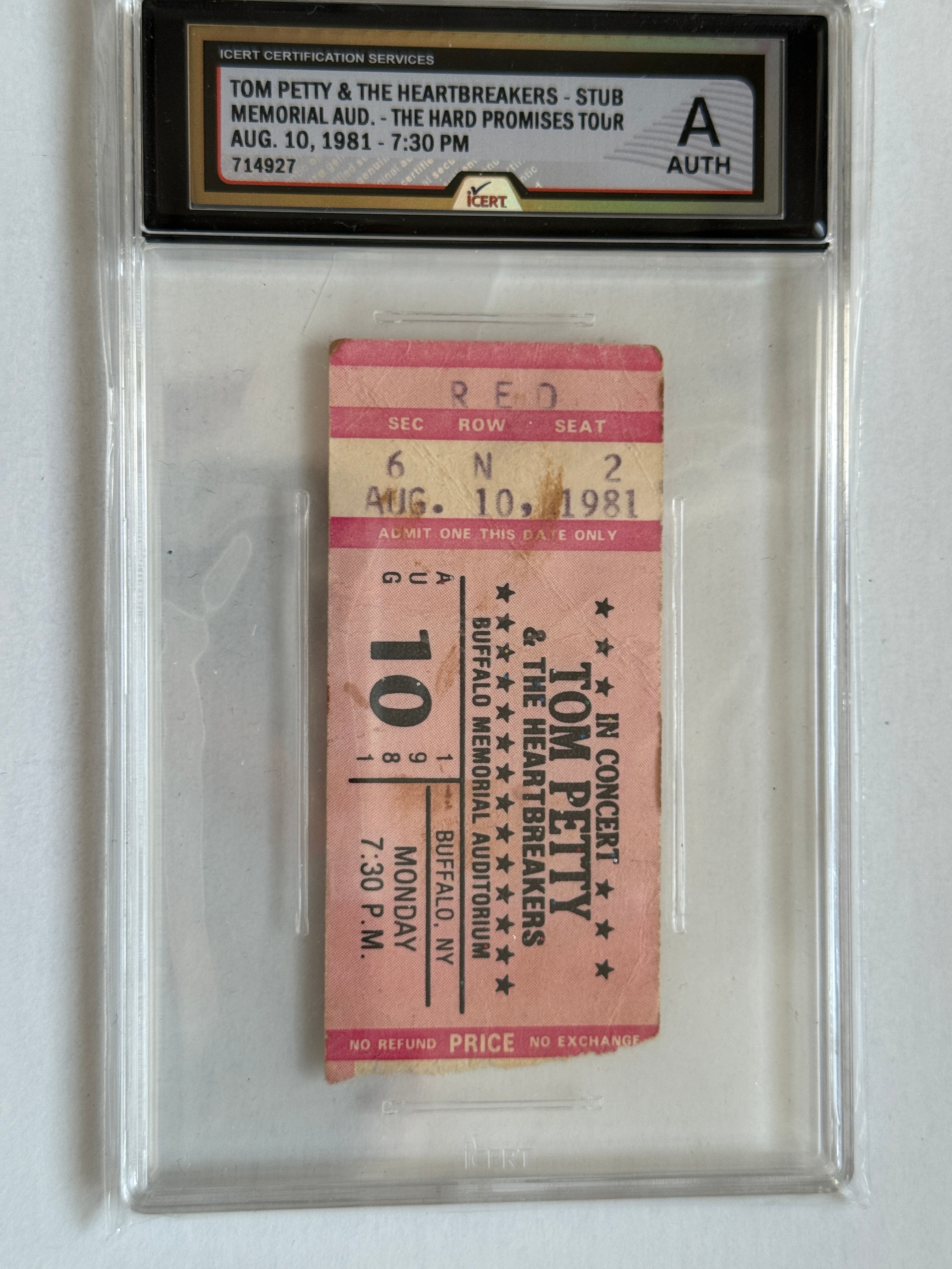 Tom Petty vintage graded concert ticket 1981