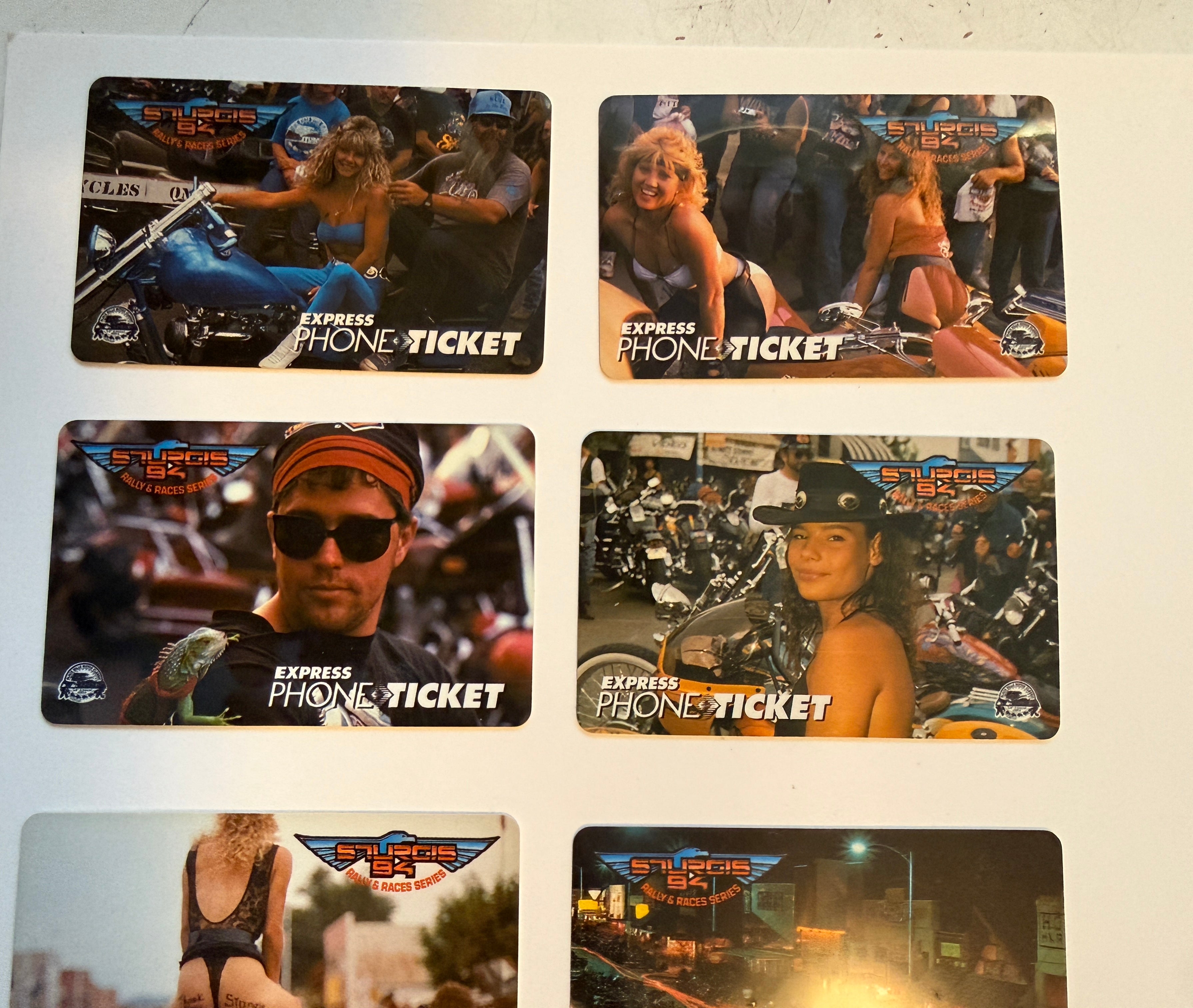 Sturgis motorcycle rally vintage phone card set 1994