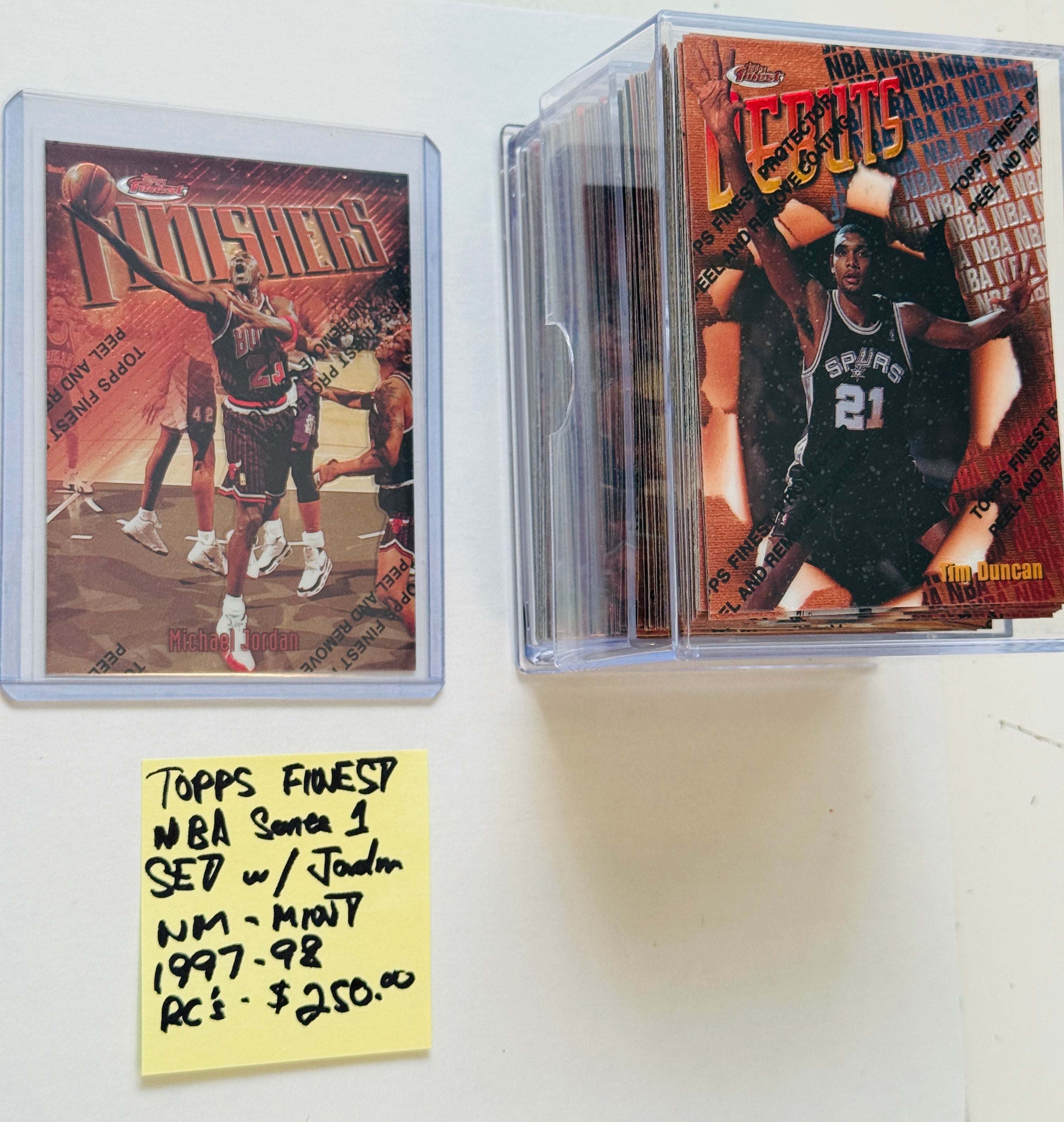 1997/98 Topps Finest basketball series 1 cards set with all the rookies plus Michael Jordan