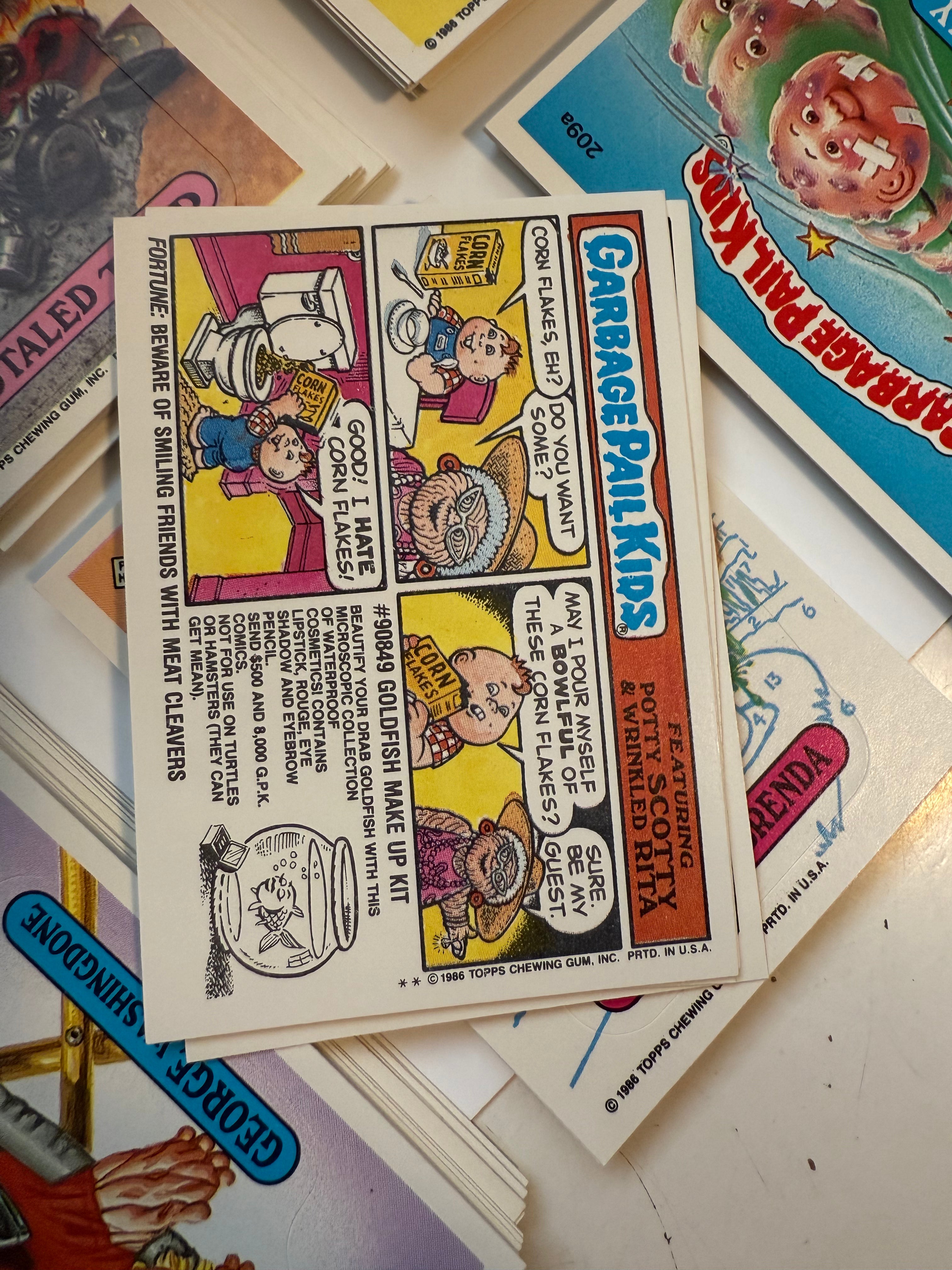 Garbage Pail kids series 6 complete stickers set with wrapper 1985