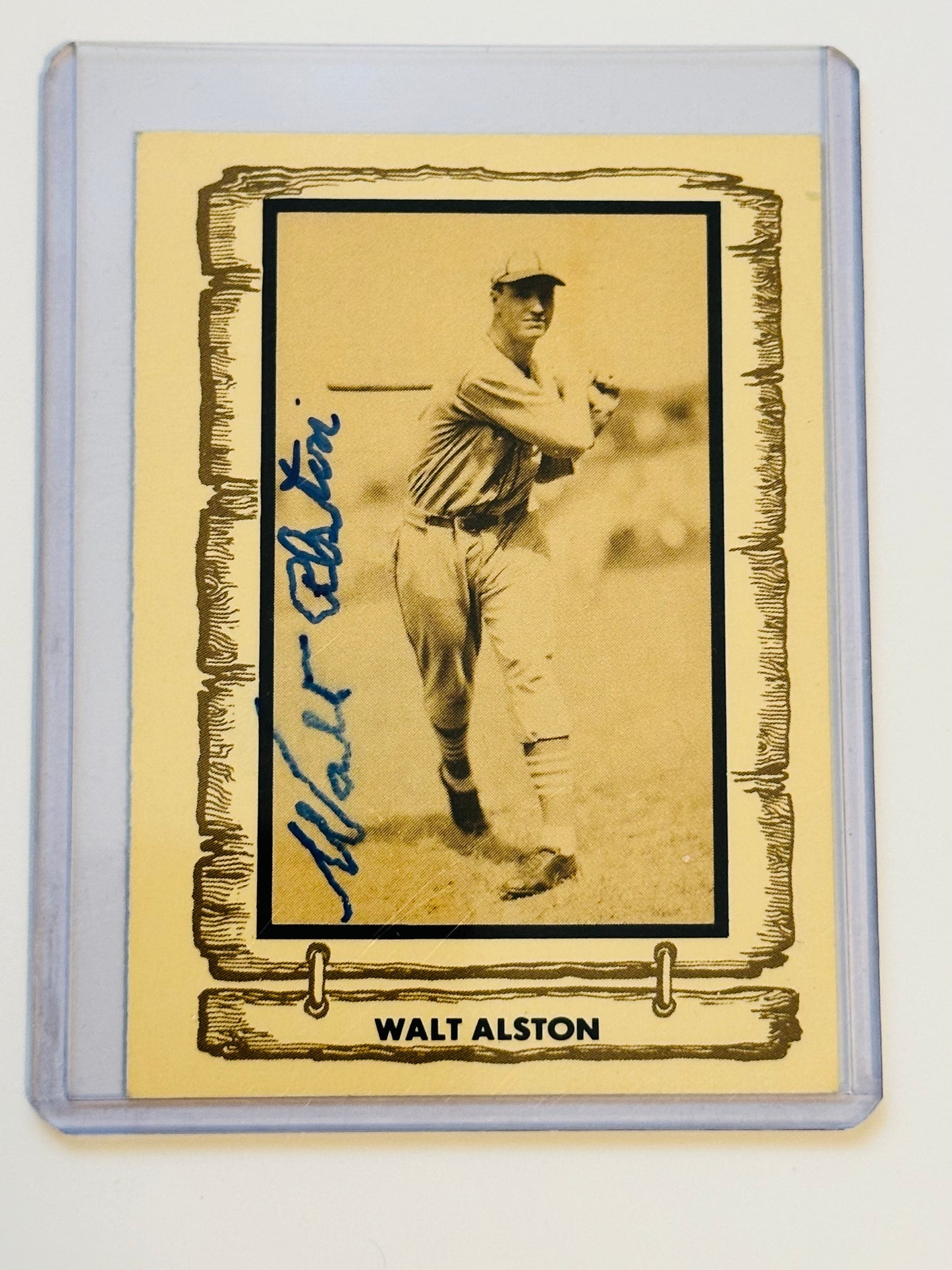 Walt Alston rare autograph baseball card with COA