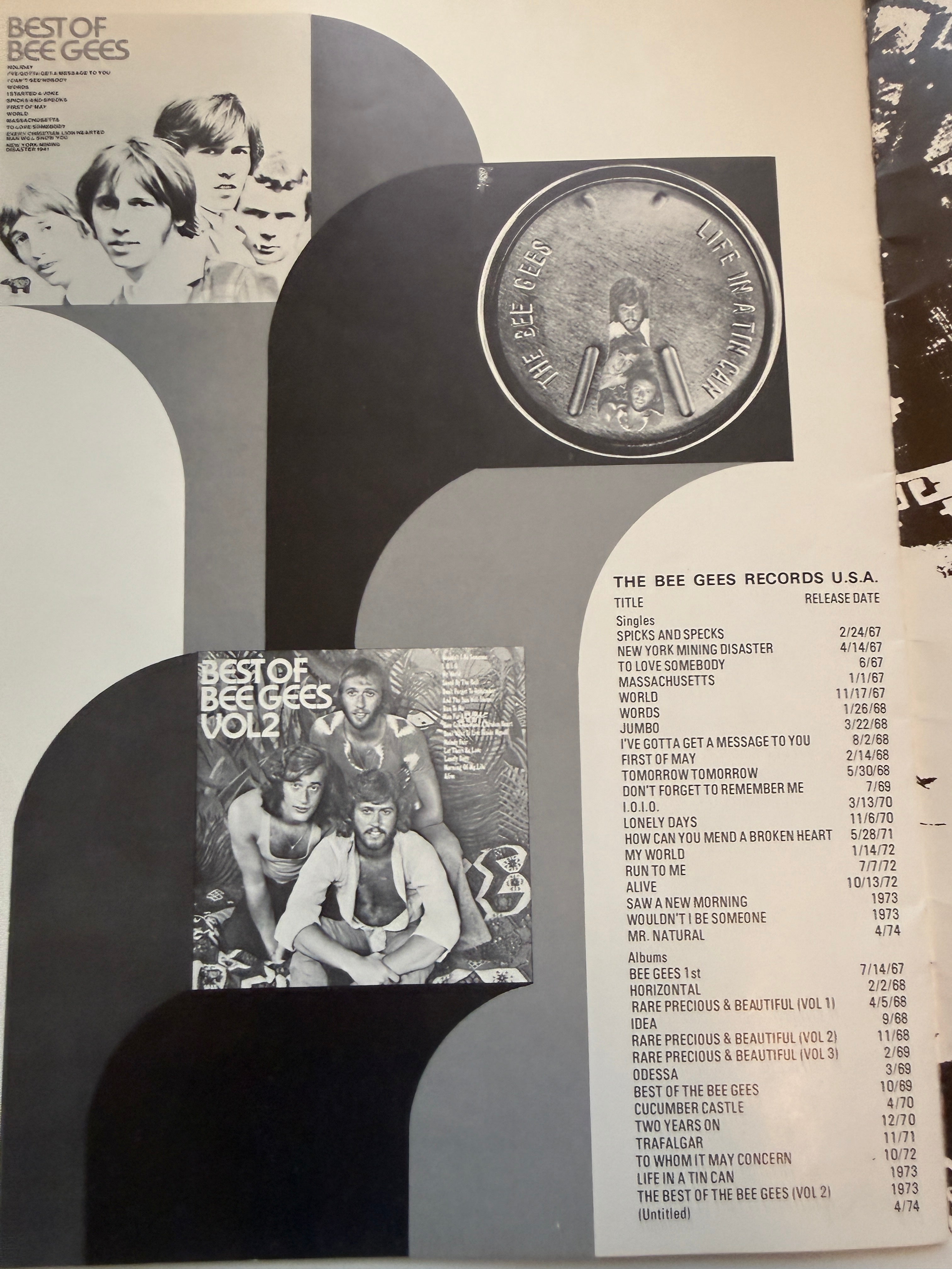 Bee Gees original program 1974