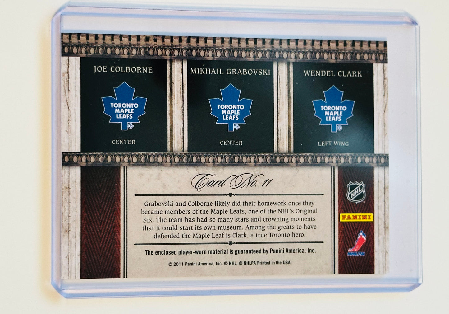 Wendell Clark and more Toronto Maple Leafs triple memorabilia, insert hockey card