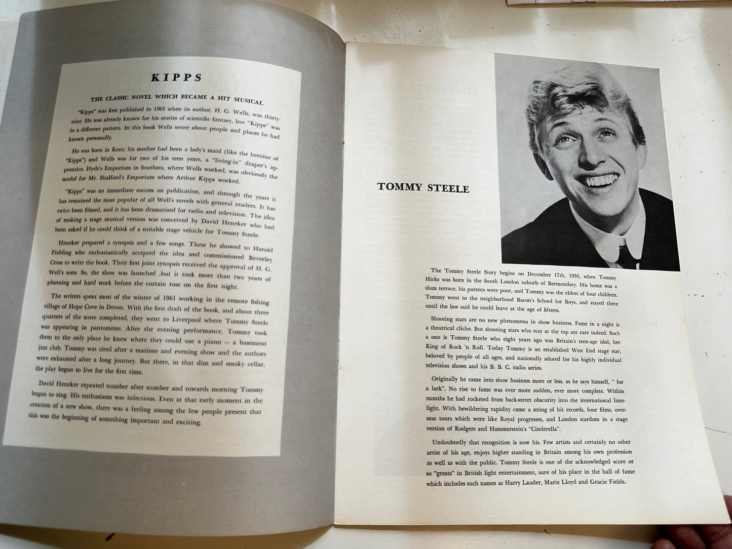 Tommy Steele Half a Sixpence play program with playbill booklet 1969/70