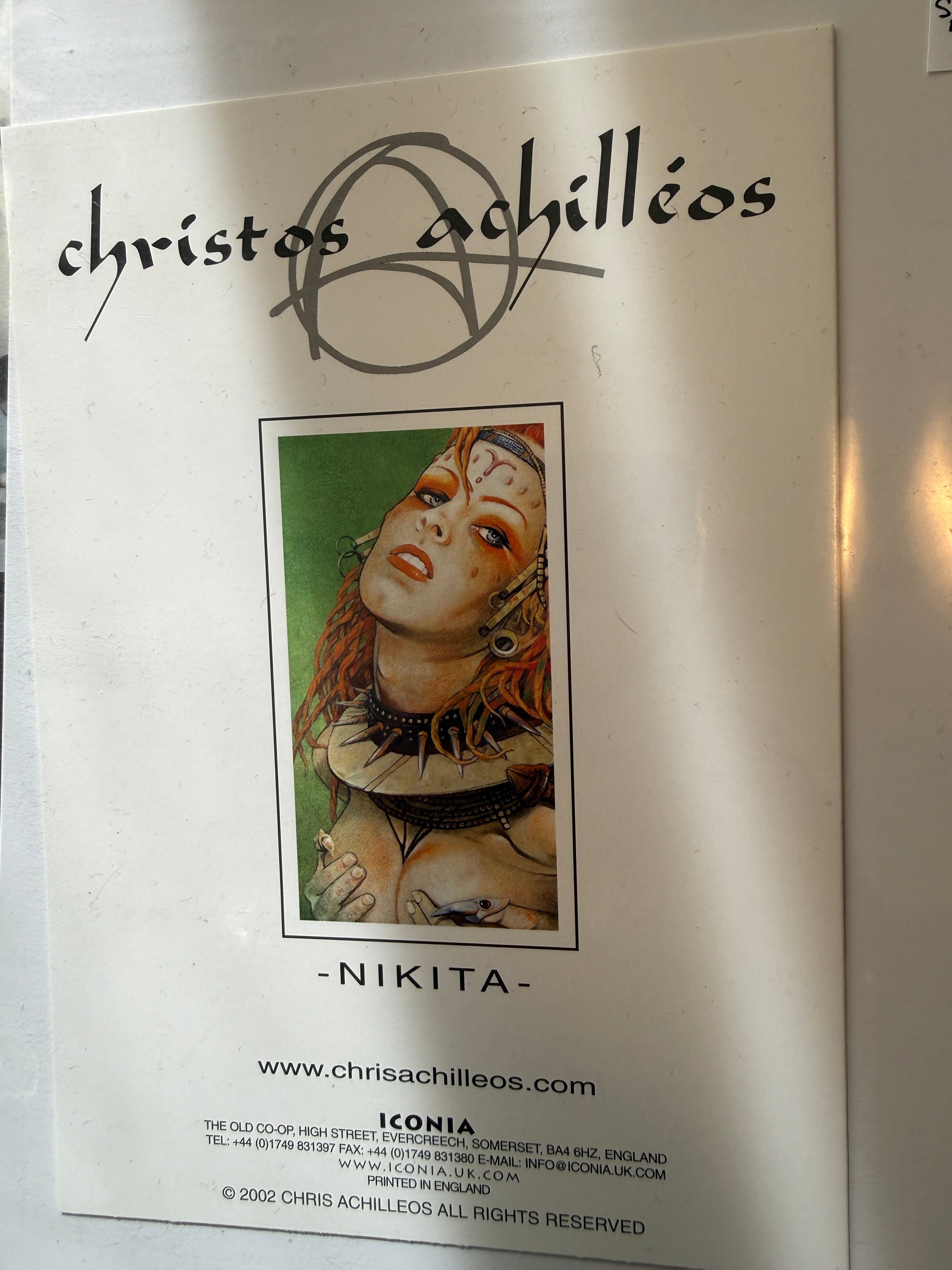 Christos achilleos limited edition card autographed by this artist sold with COA