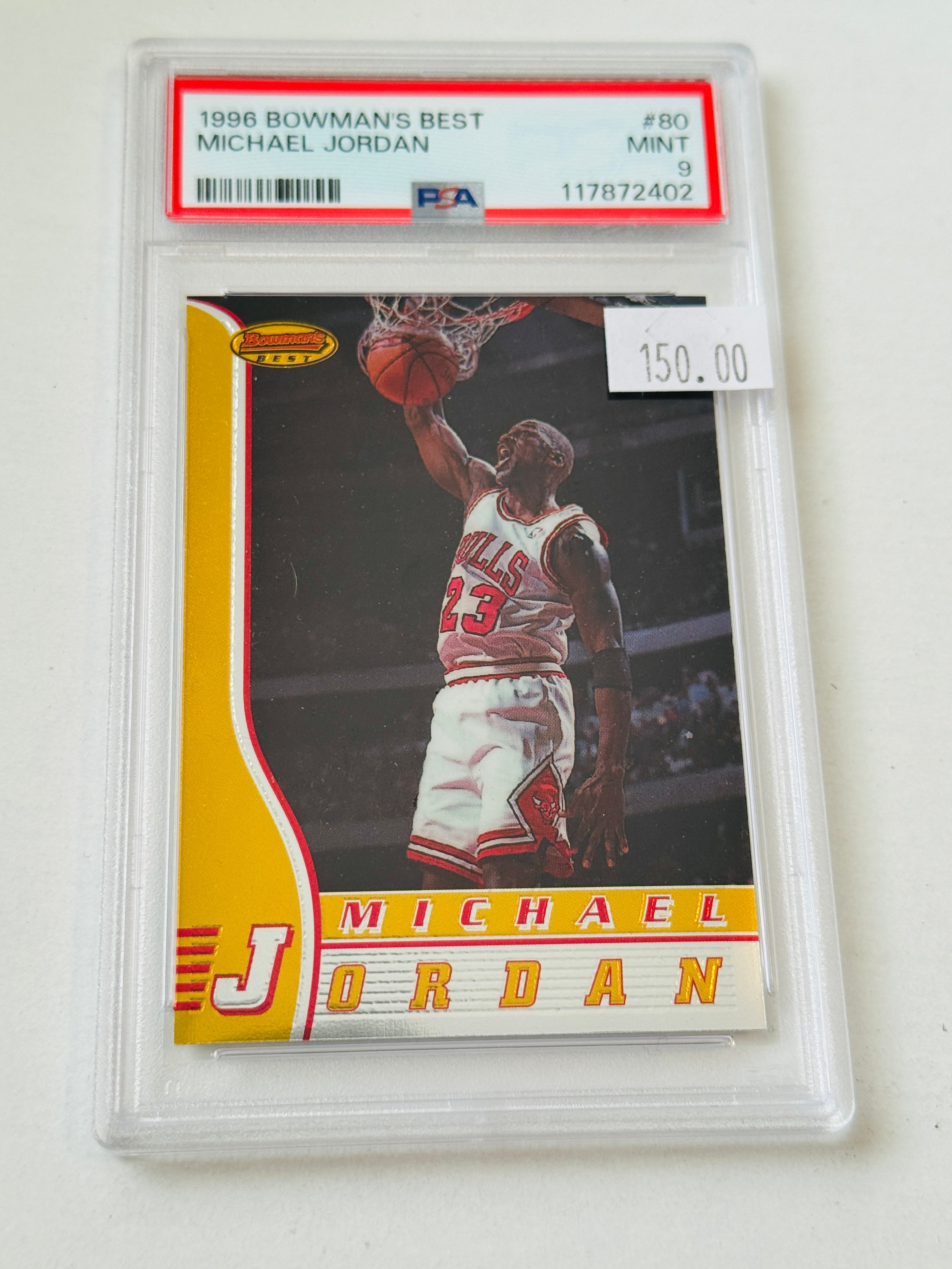 Michael Jordan Bowman's best PSA 9 highgrade condition foil card 1996