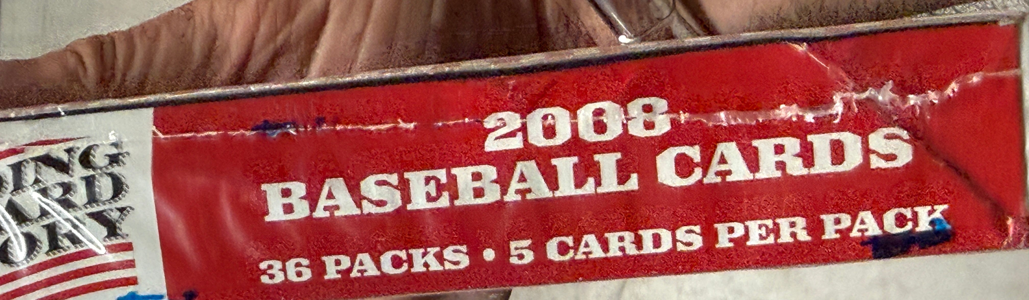 Topps trading card history, baseball photo cards factory sealed  Box 2008
