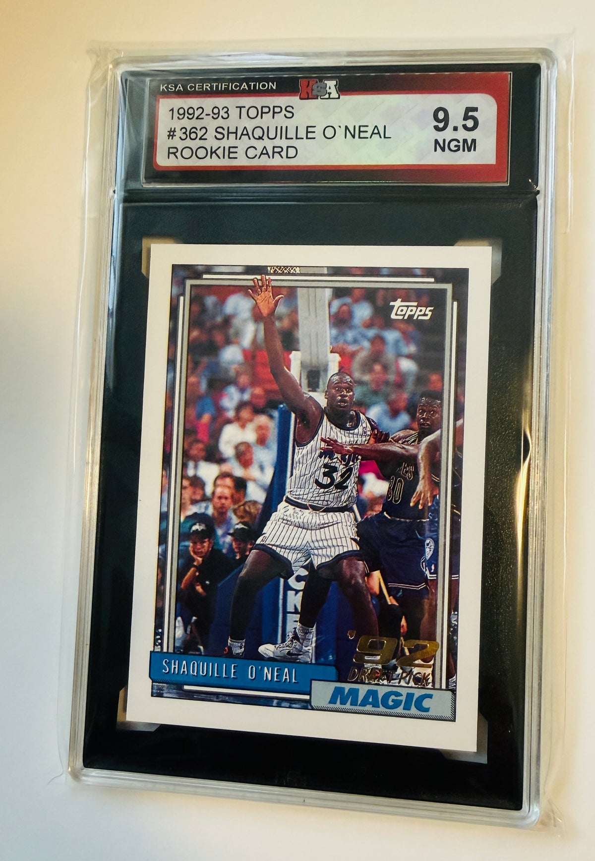 Shaq Topps rookie card high grade 9.5 from 1992