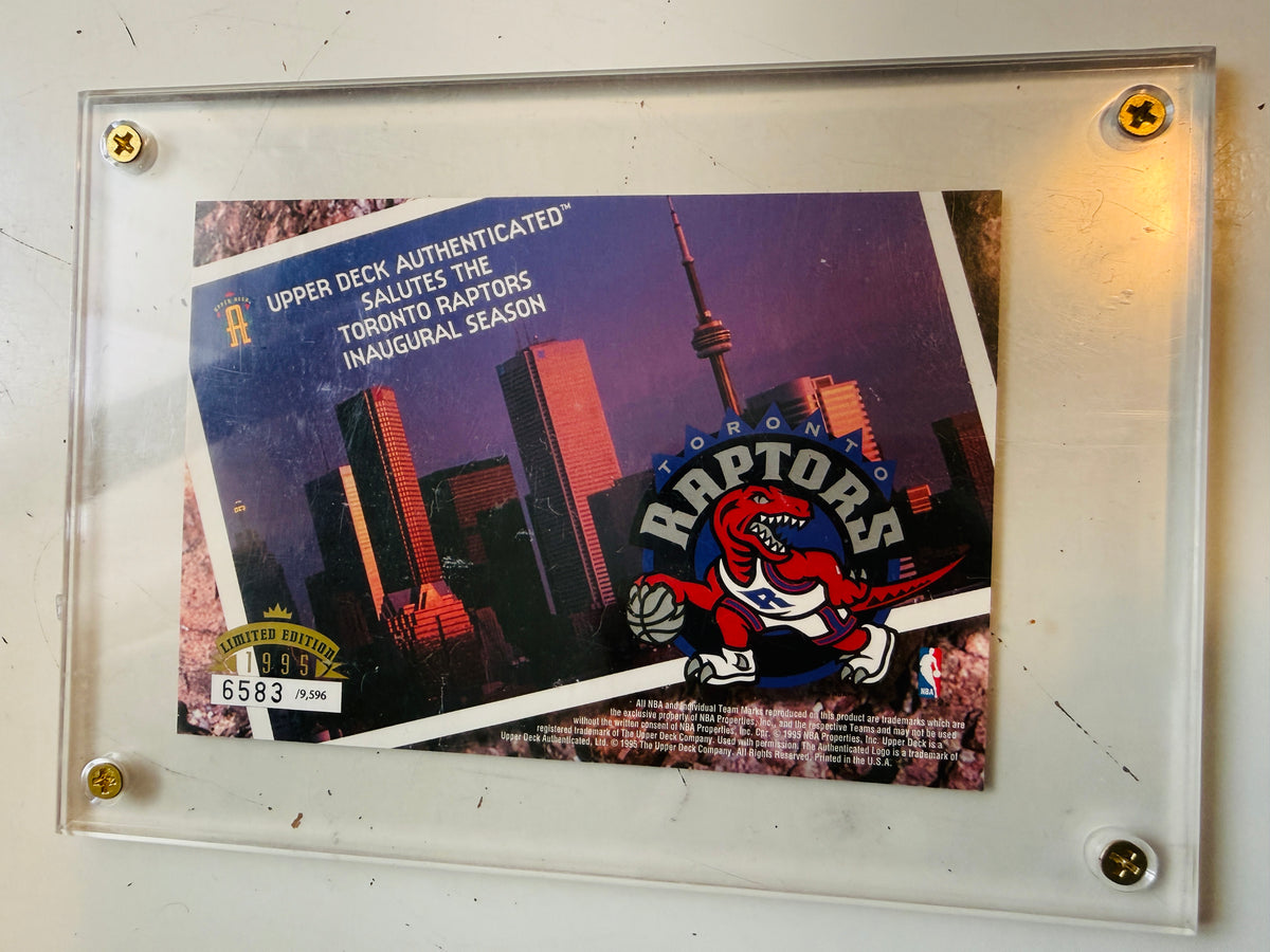 Toronto Raptors basketball first  year rare commemorative 4 x 6 card numbered in holder 1995