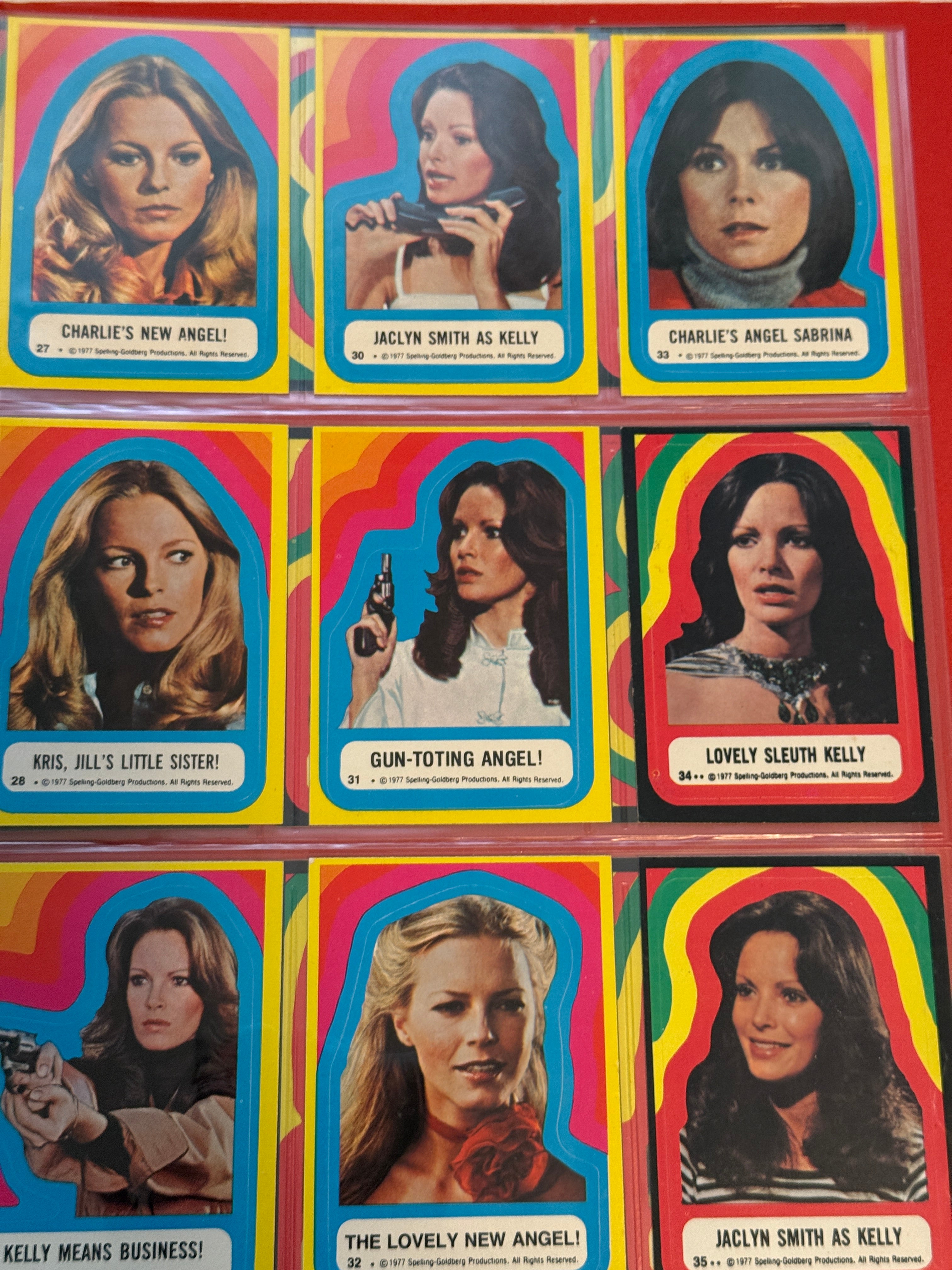 Charlie’s Angels TV show rare series 1 to 4 Opc Canadian with stickers complete set 1977