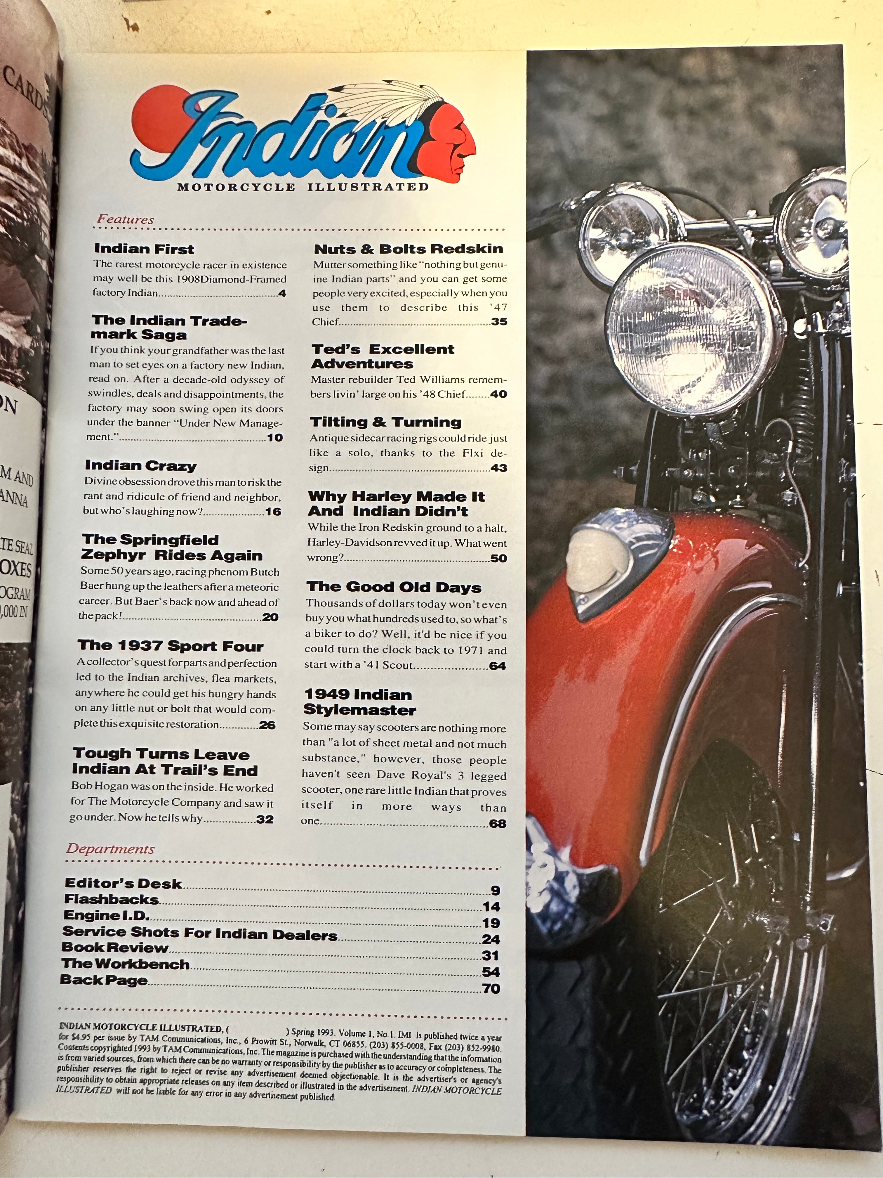 Indian Motorcycle #1 issue magazine 1993