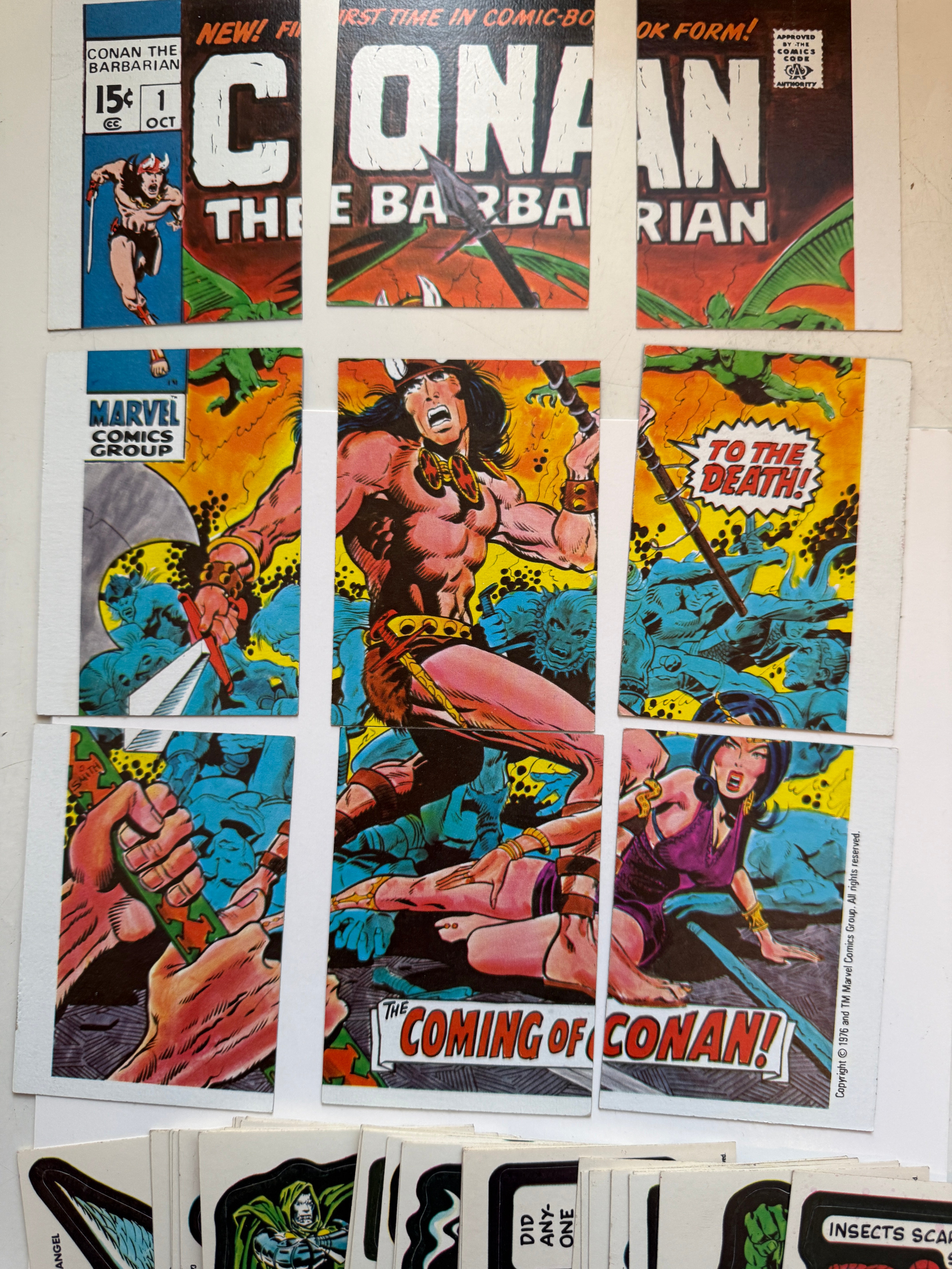 Marvel stickers cards set and puzzle set high grade condition 1976