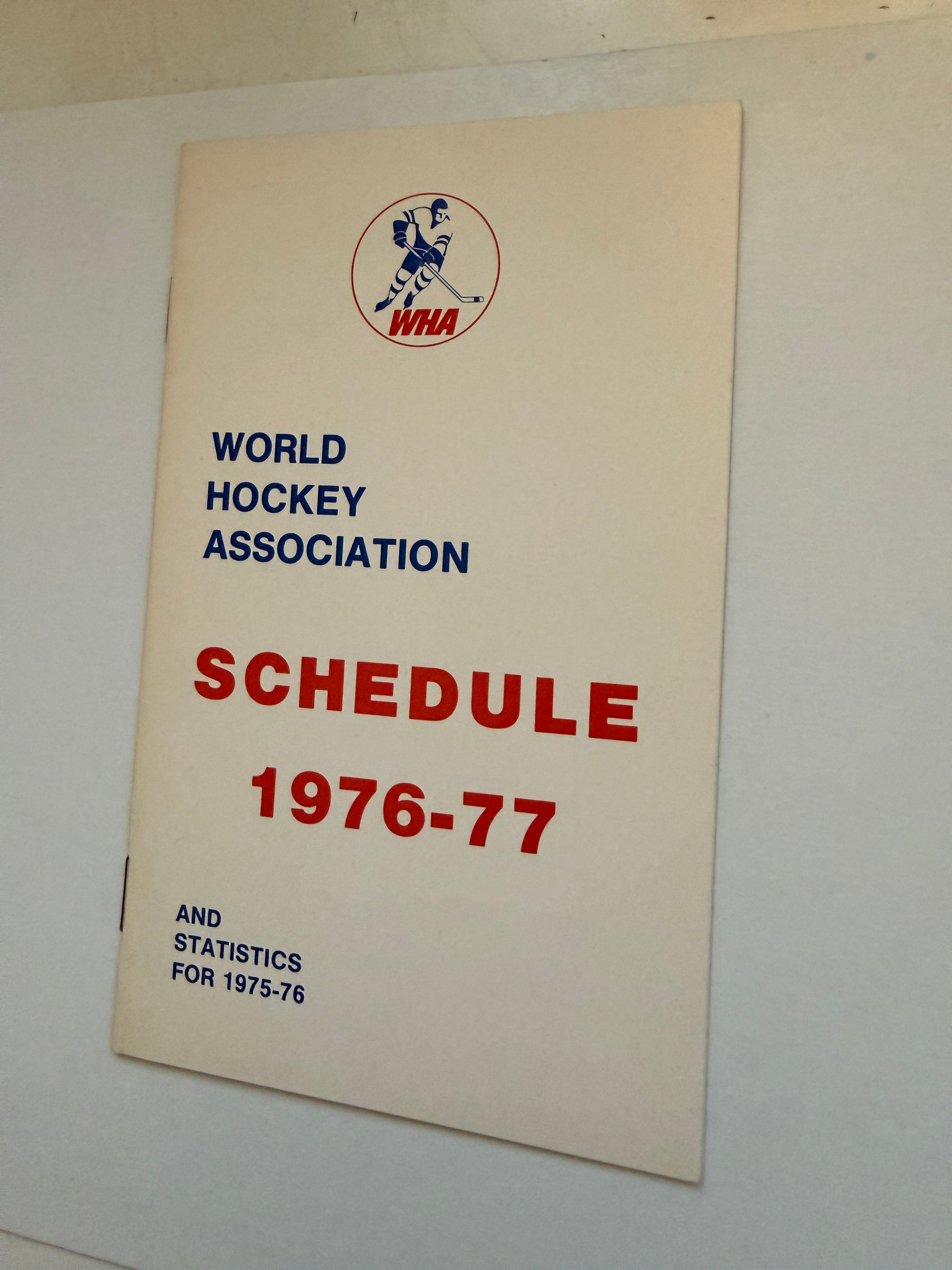 1976-77 WHA hockey rare stats booklet
