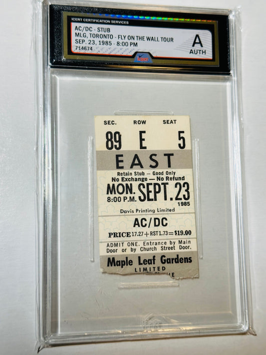 AC/DC original certified vintage concert ticket 1985