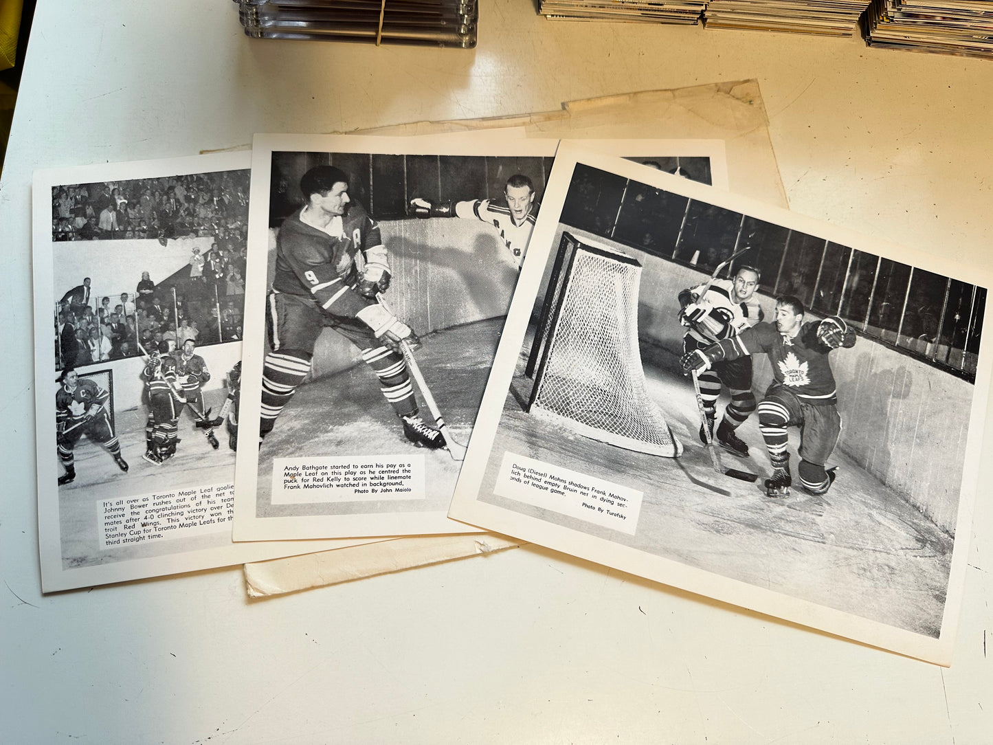 Hockey 3 vintage photos with envelope 1960s?