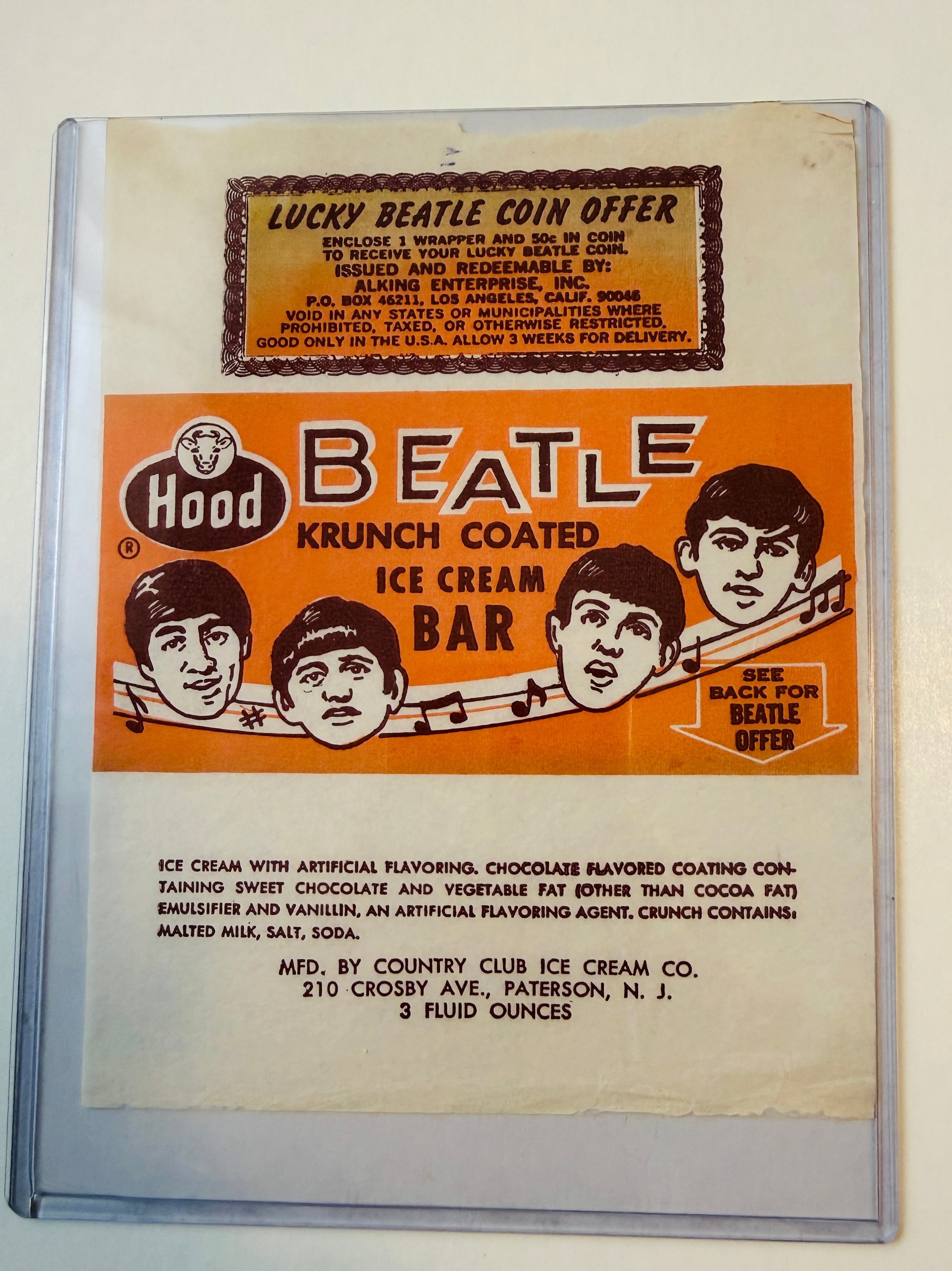 Beatles rare original vintage ice cream wrapper 1964