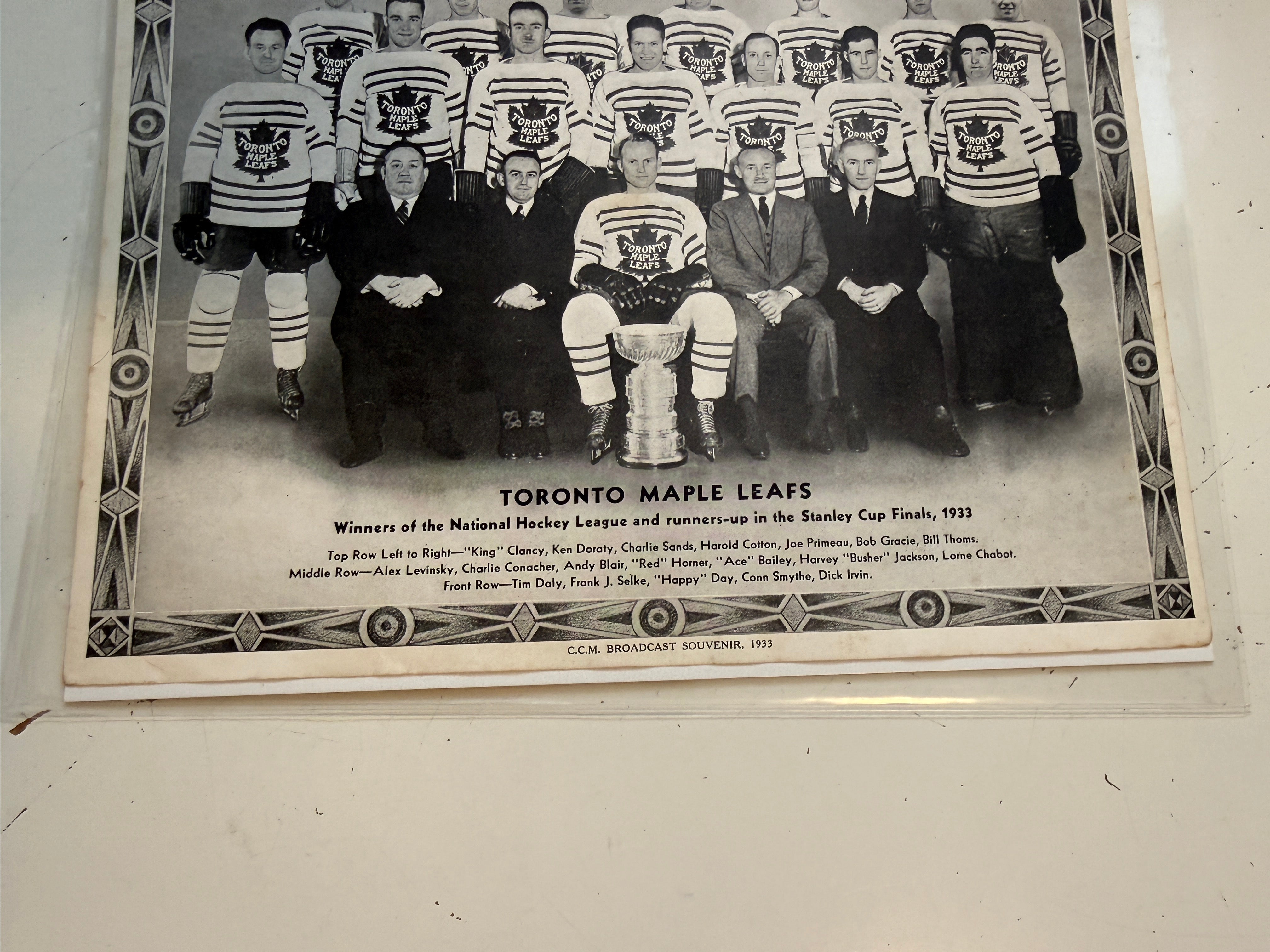 Toronto Maple Leafs hockey team rare CCM original photo 1933