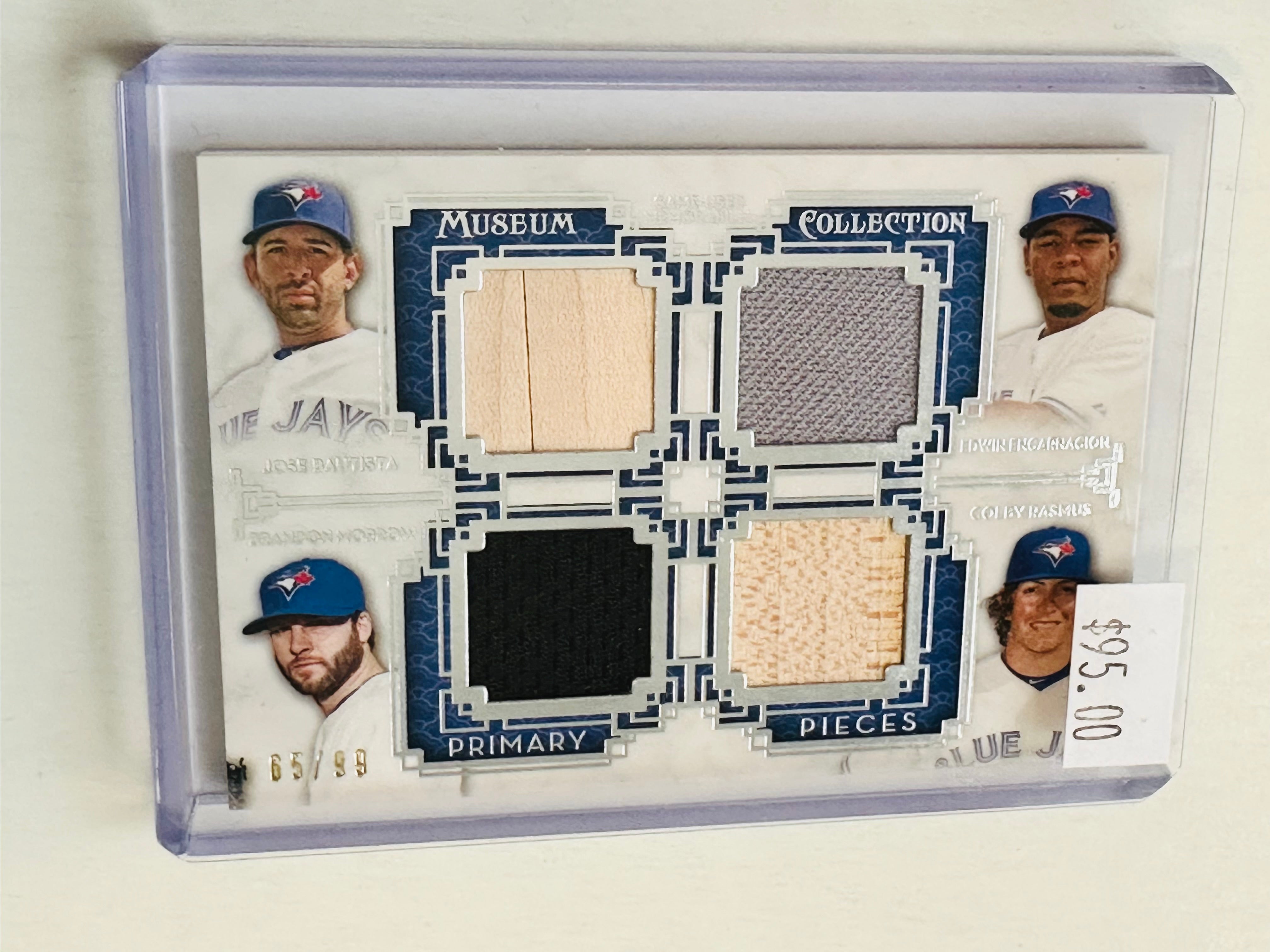 Toronto Blue jays rare quad memorabilia insert baseball card