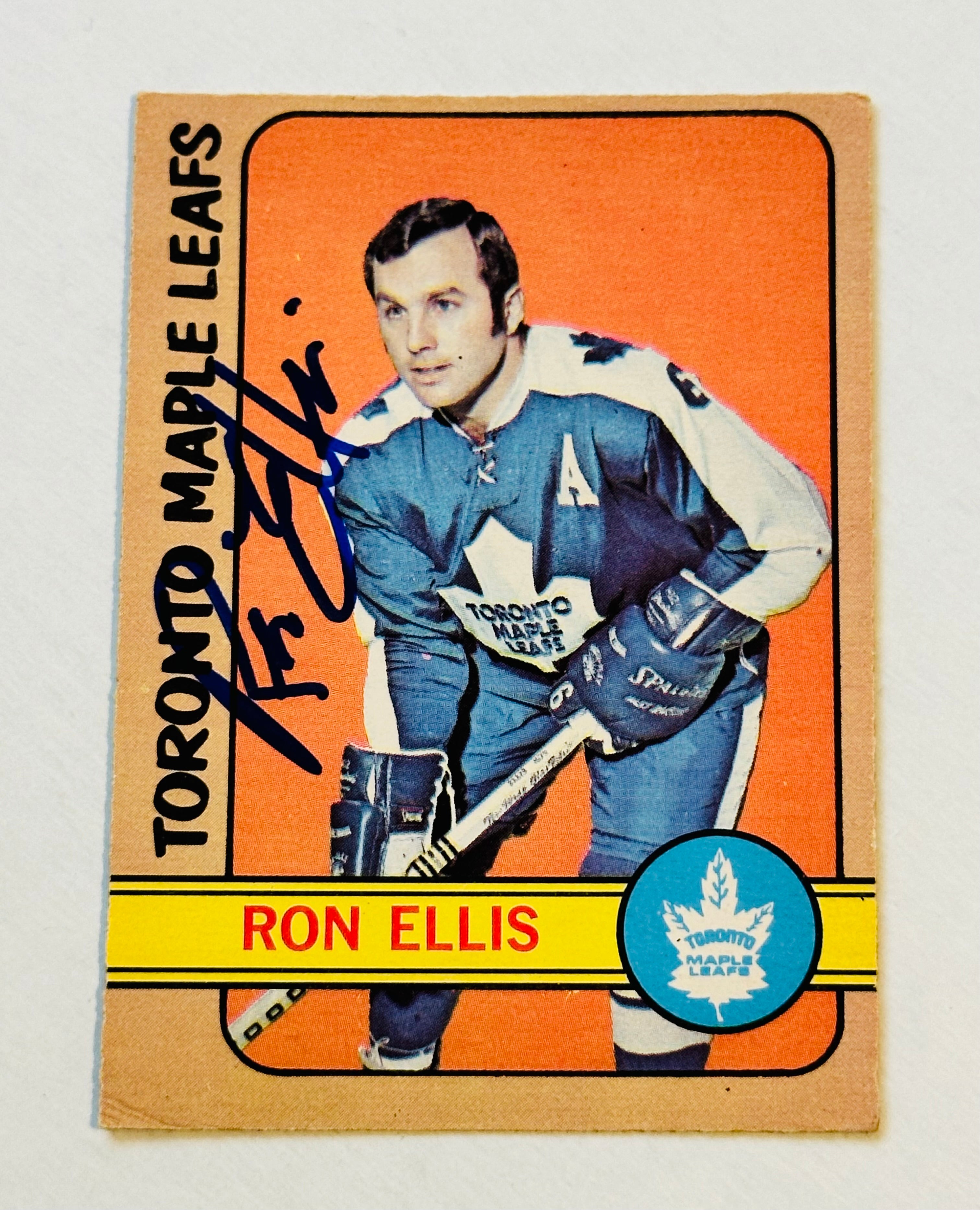 Ron Ellis autographed vintage opc hockey card sold with COA