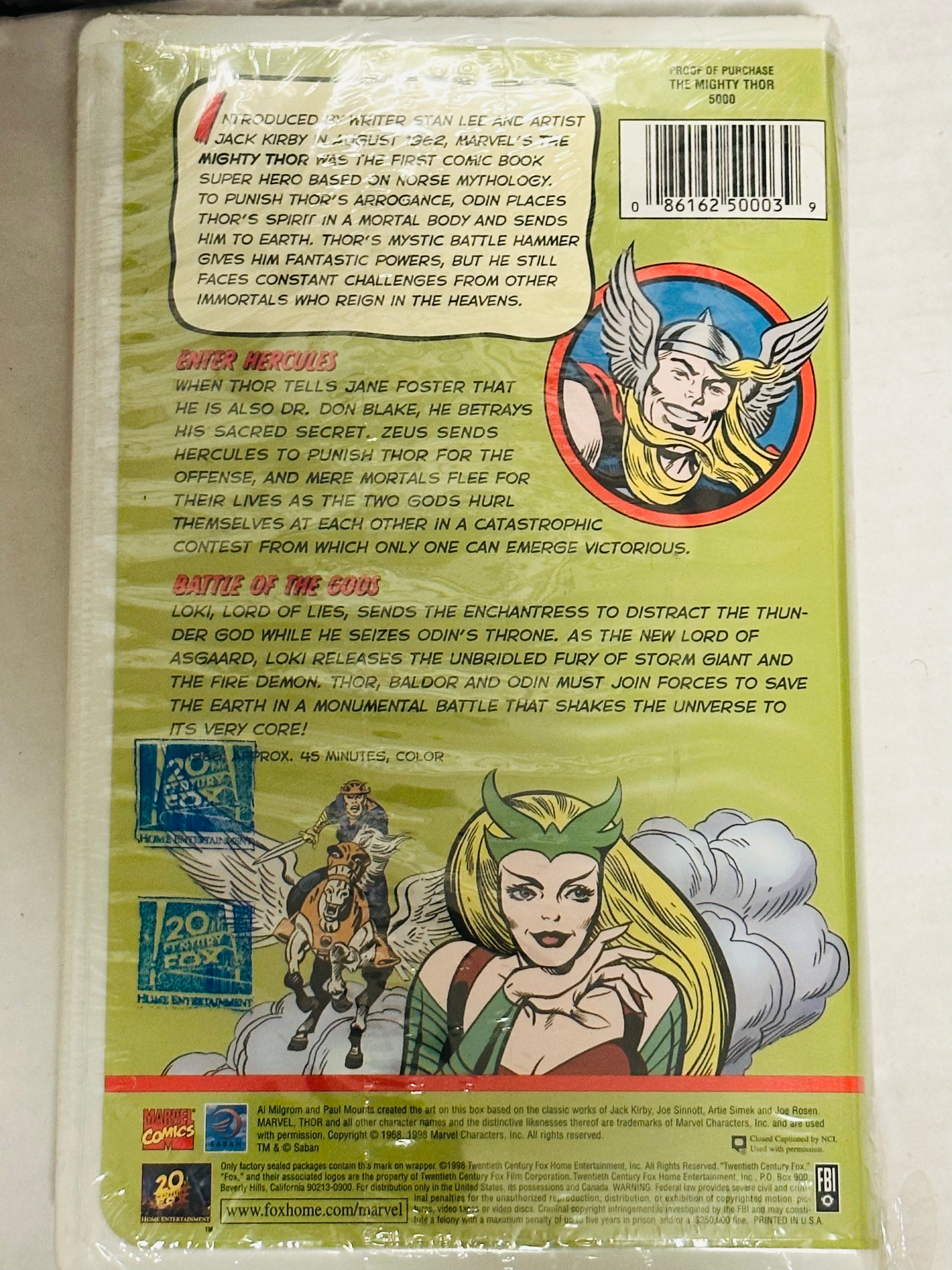 Thor Marvel comics Factory sealed VHS 1998