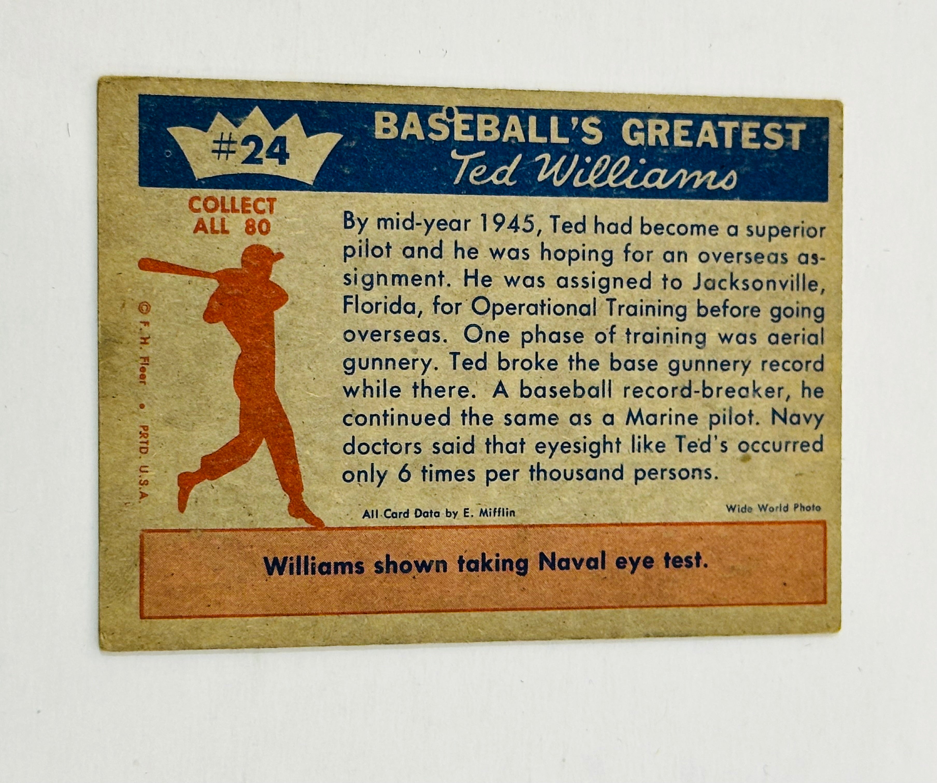 Ted Williams Fleer baseball rare card 1959