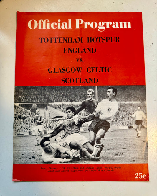 Tottenham UK versus Glasgow rugby vintage program 1960s