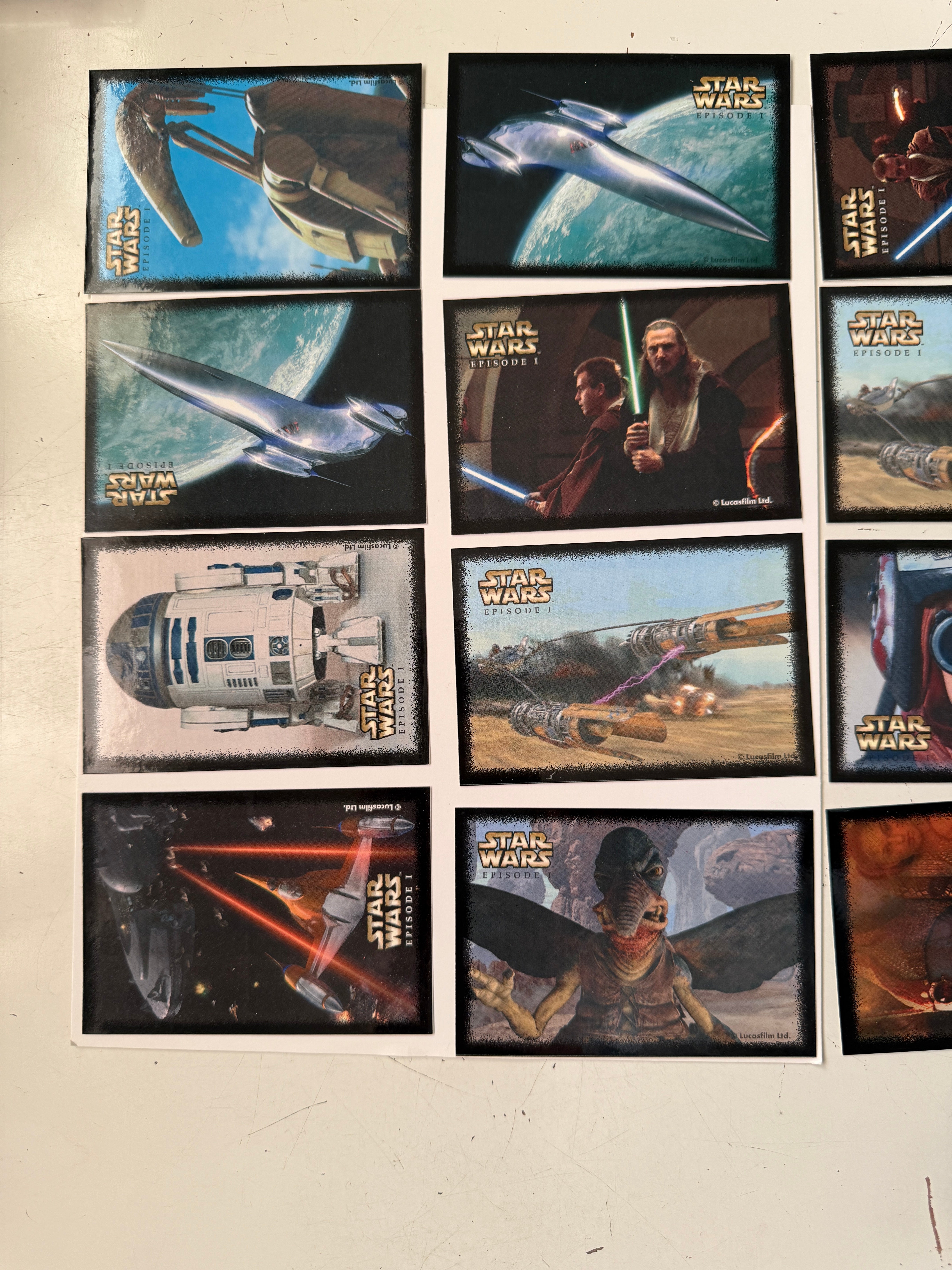Star Wars episode one limited issued 12 sticker cards set 1997