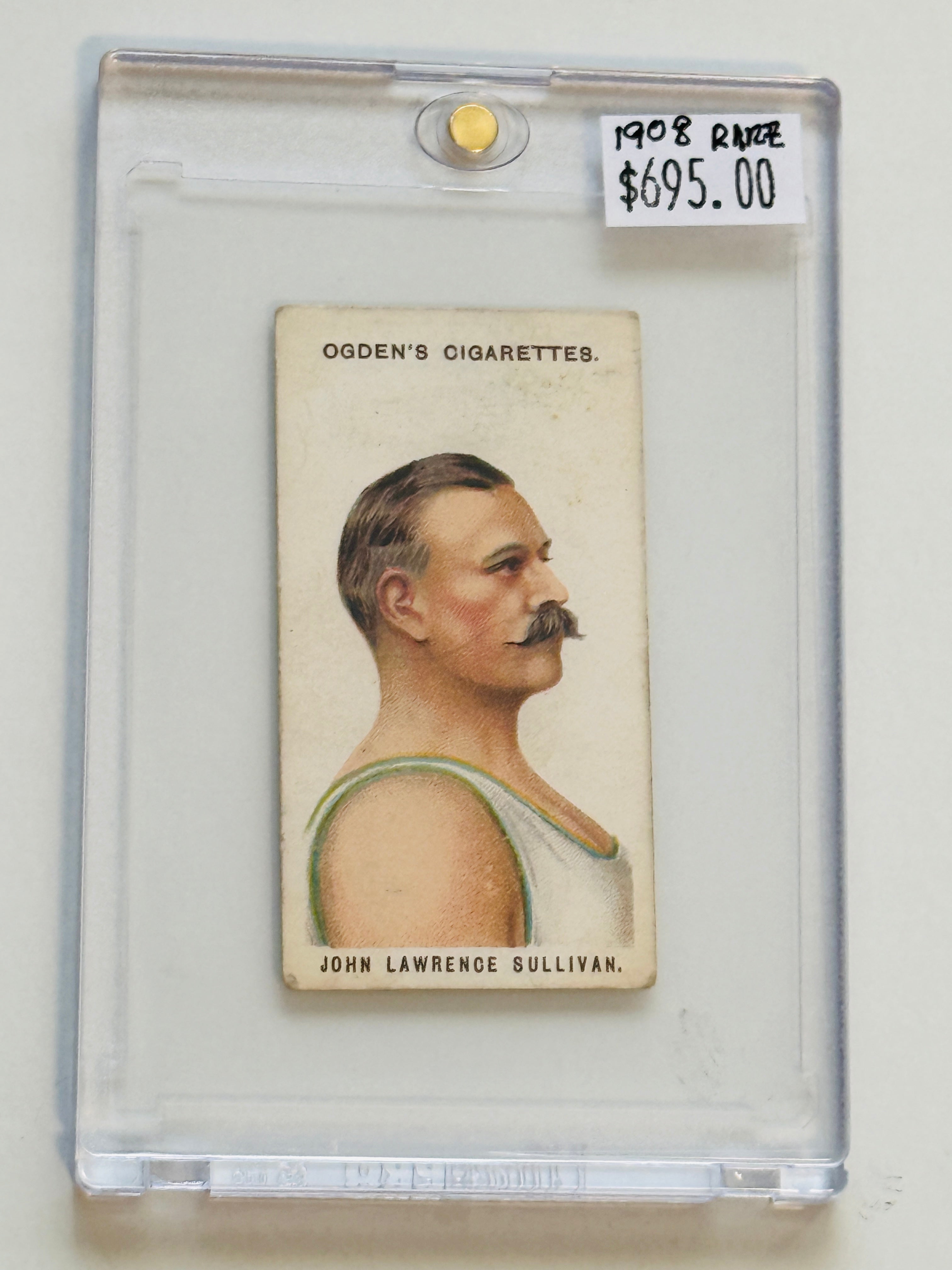 John Sullivan boxing legend, rare original card from 1908