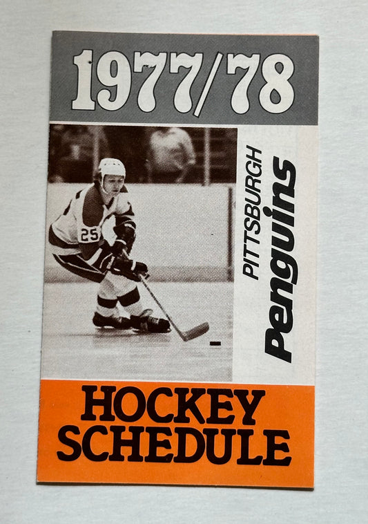 1977 Pittsburgh Penguins Hockey pocket schedule