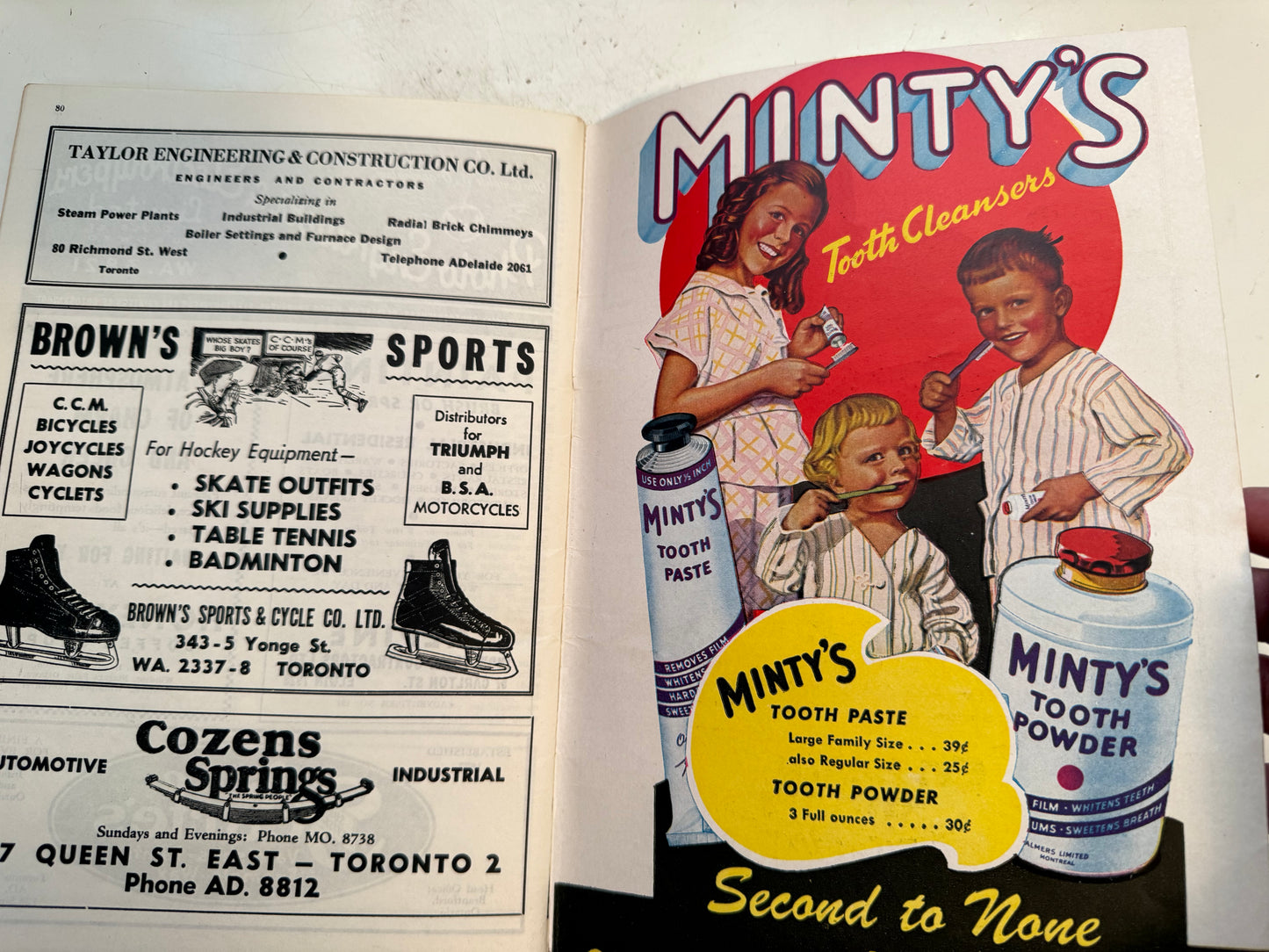 Toronto Maple Leafs NHL Hockey Program 1947