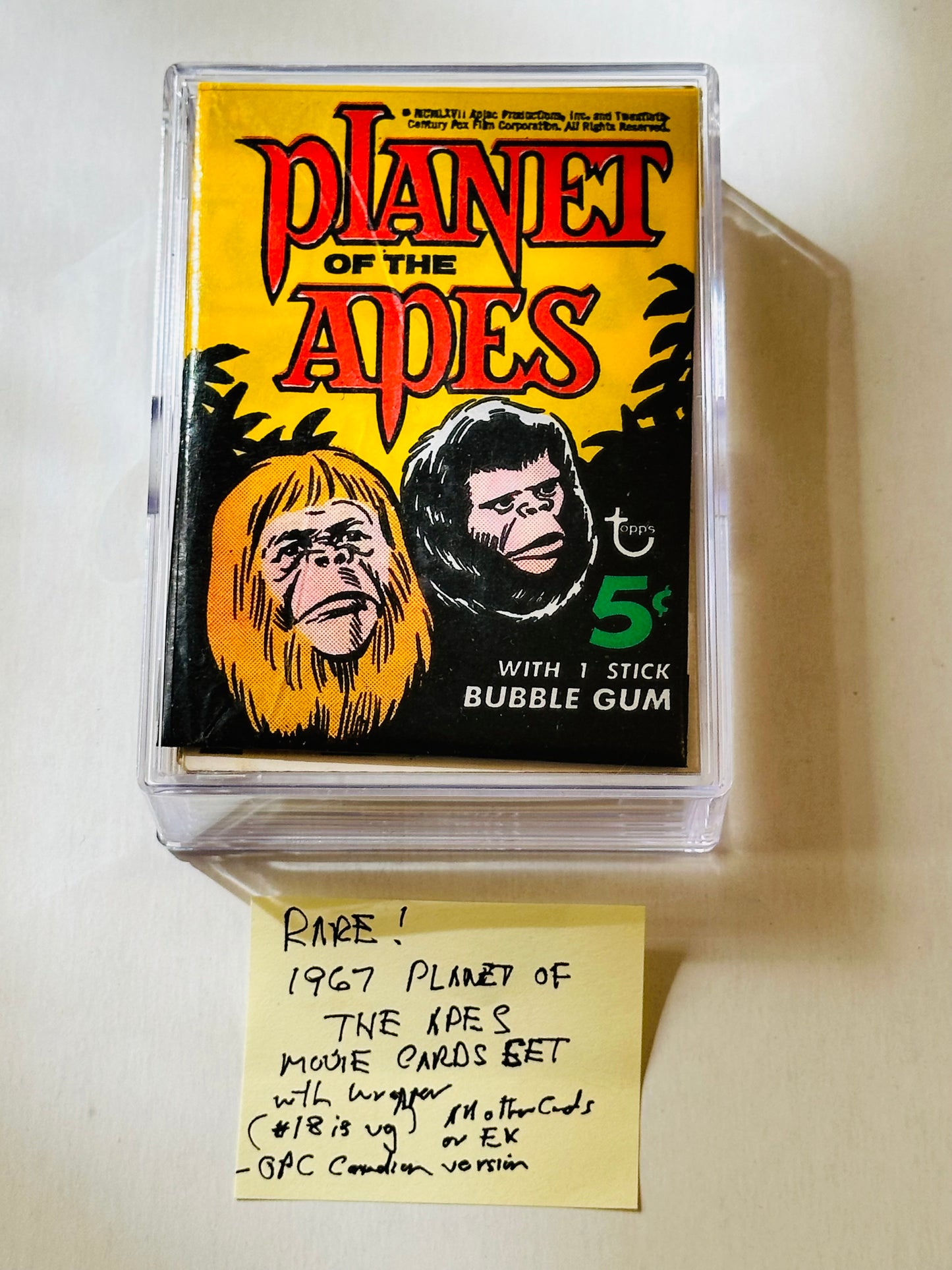 1968 Opc rare Canadian version Planet of the Apes movie opc movie cards set with wrapper