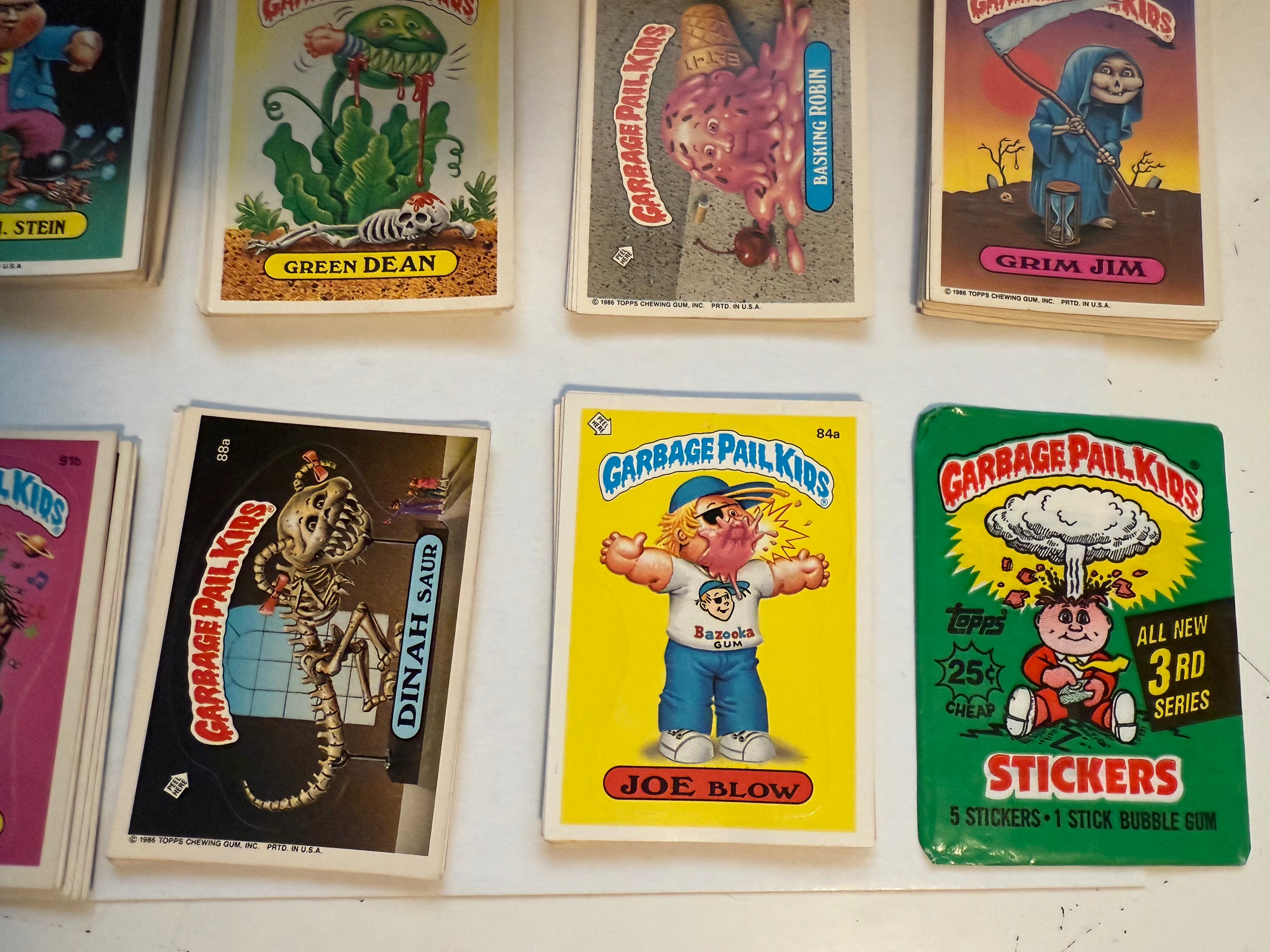 Garbage Pail Kids series 3 rare high grade condition stickers set with wrapper 1985