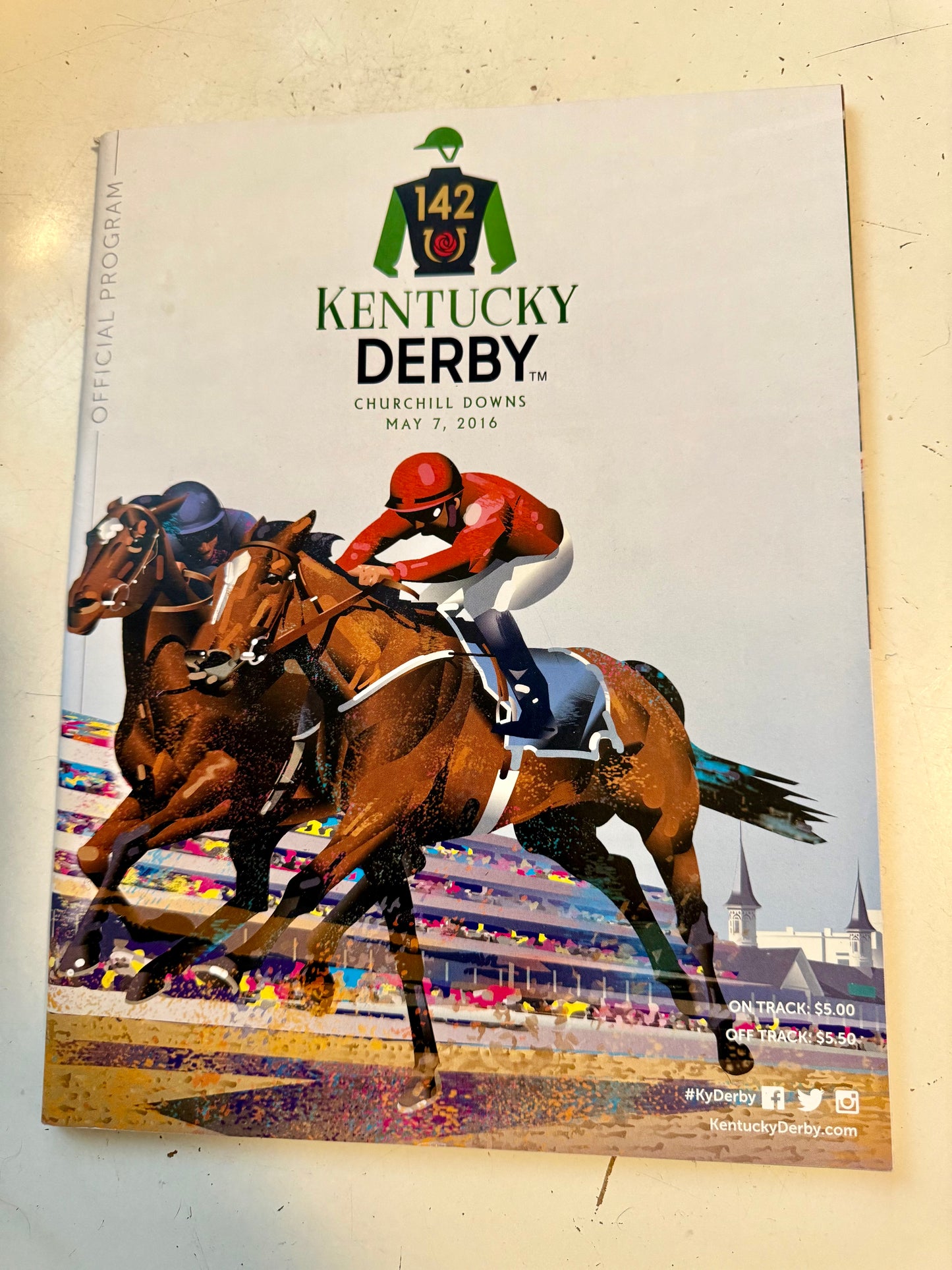 Kentucky Derby racing program with admission ticket and Stubs 2016