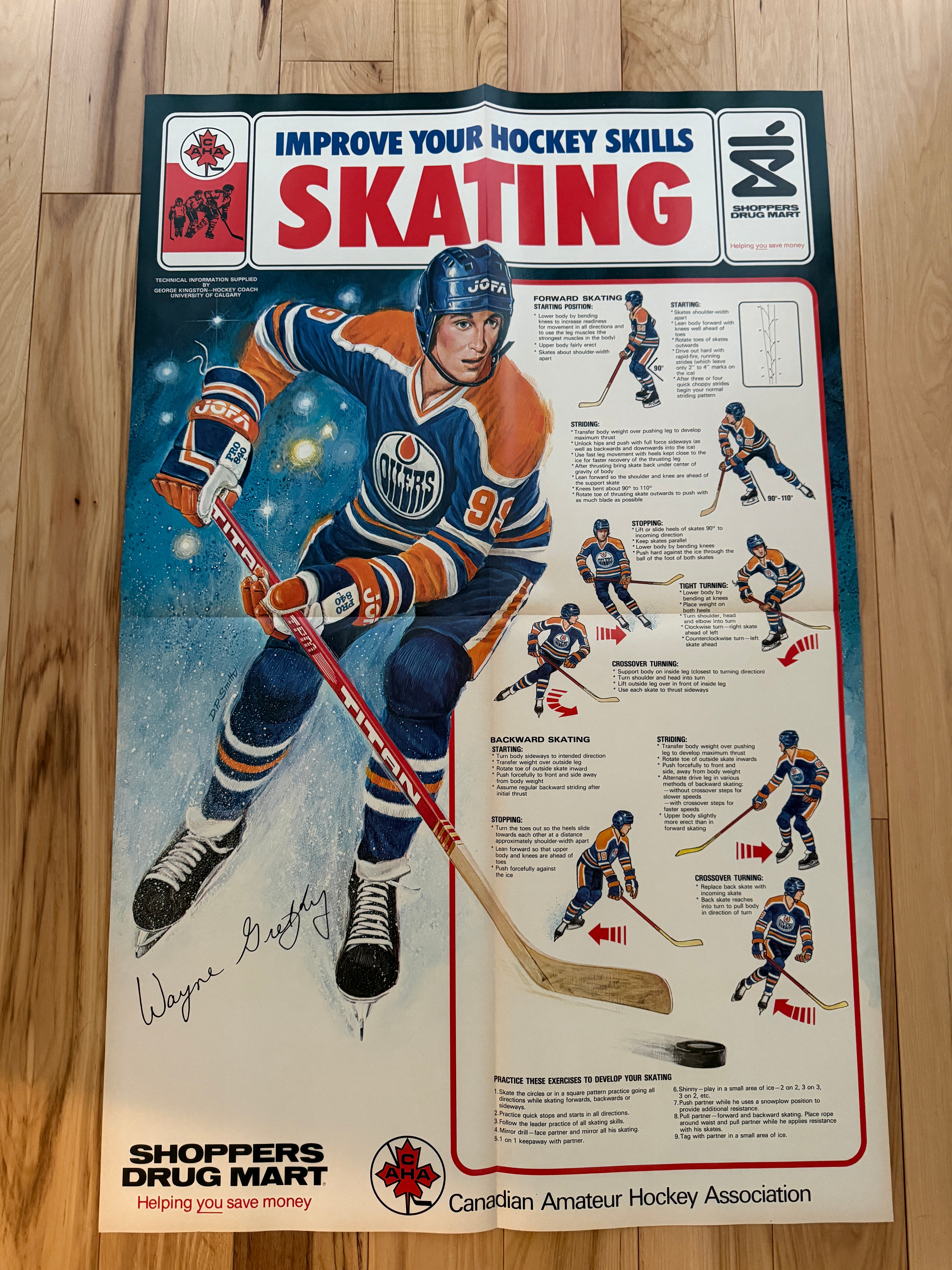 Wayne Gretzky Shoppers Drug Mart Hockey skills large poster 1981