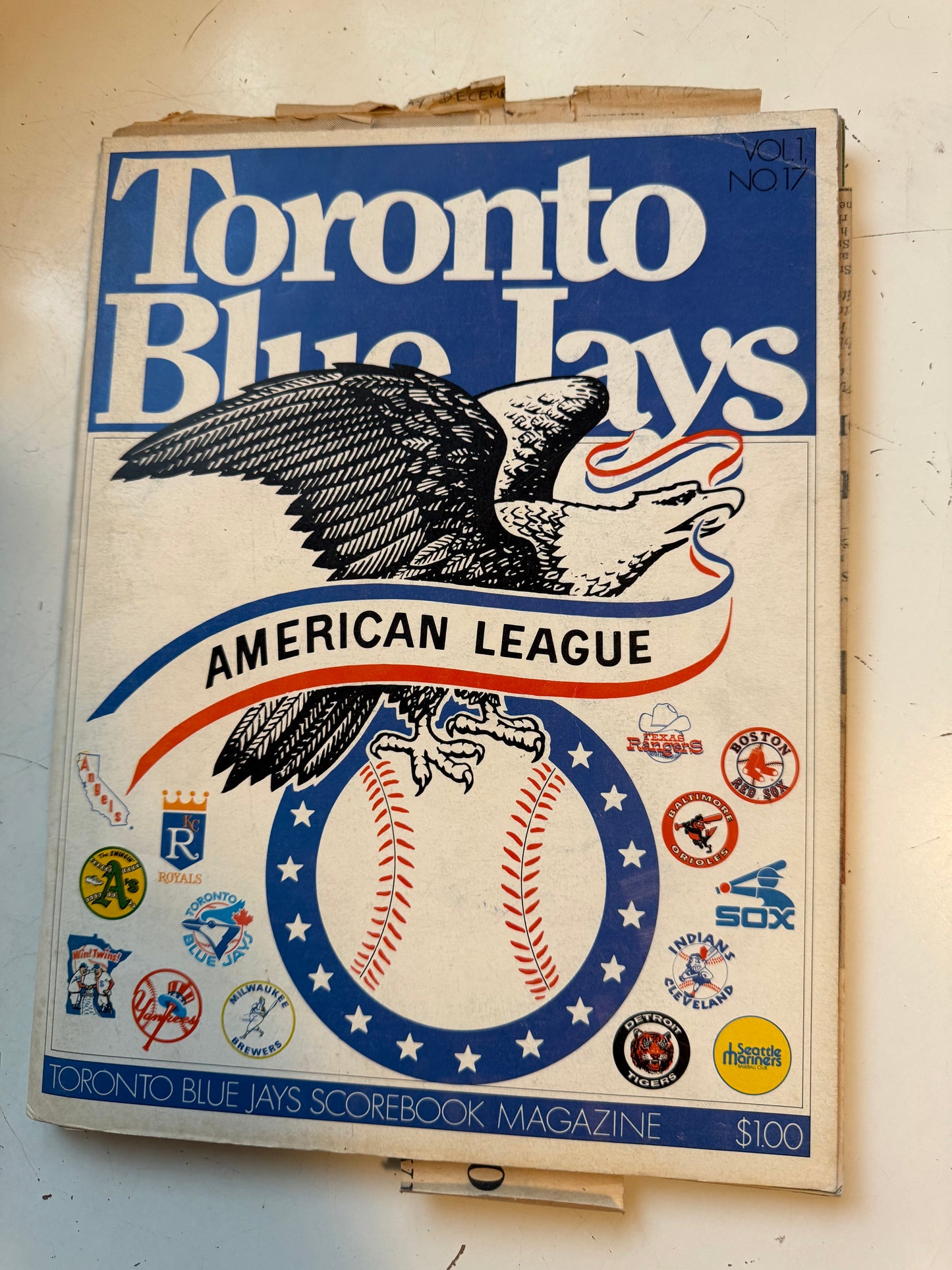 Toronto Blue Jays baseball scorebook program 1977 with news clips