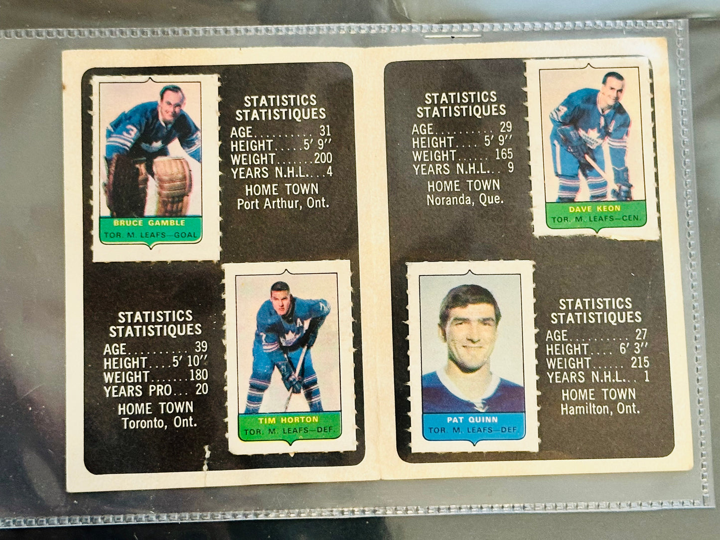 Toronto Maple Leafs rare mini album with cards set 1969-70